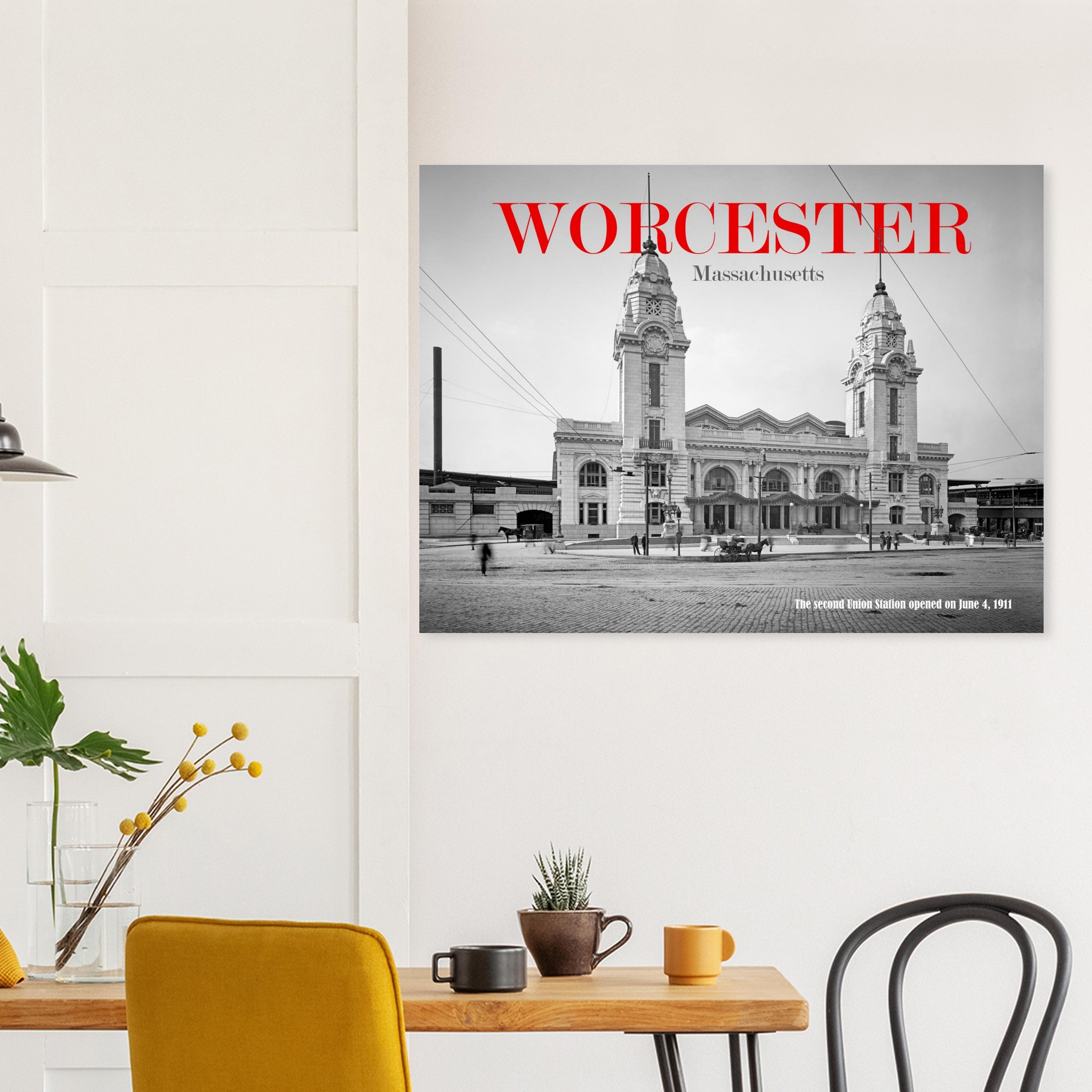 Worcester, Massachusetts - The second Union Station 1911 - Premium Matte Paper Poster