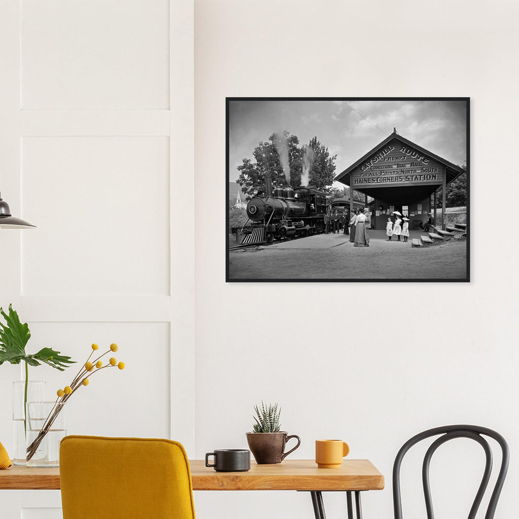 Railway Station at Haines Corners, Catskill Mountains - wooden framed posters