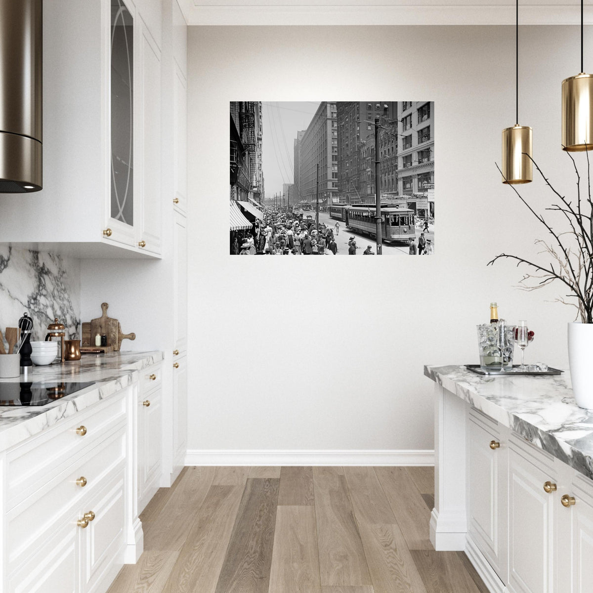 Chicago  - The busy crowd on State Street 1910 - Premium Matte Paper Poster