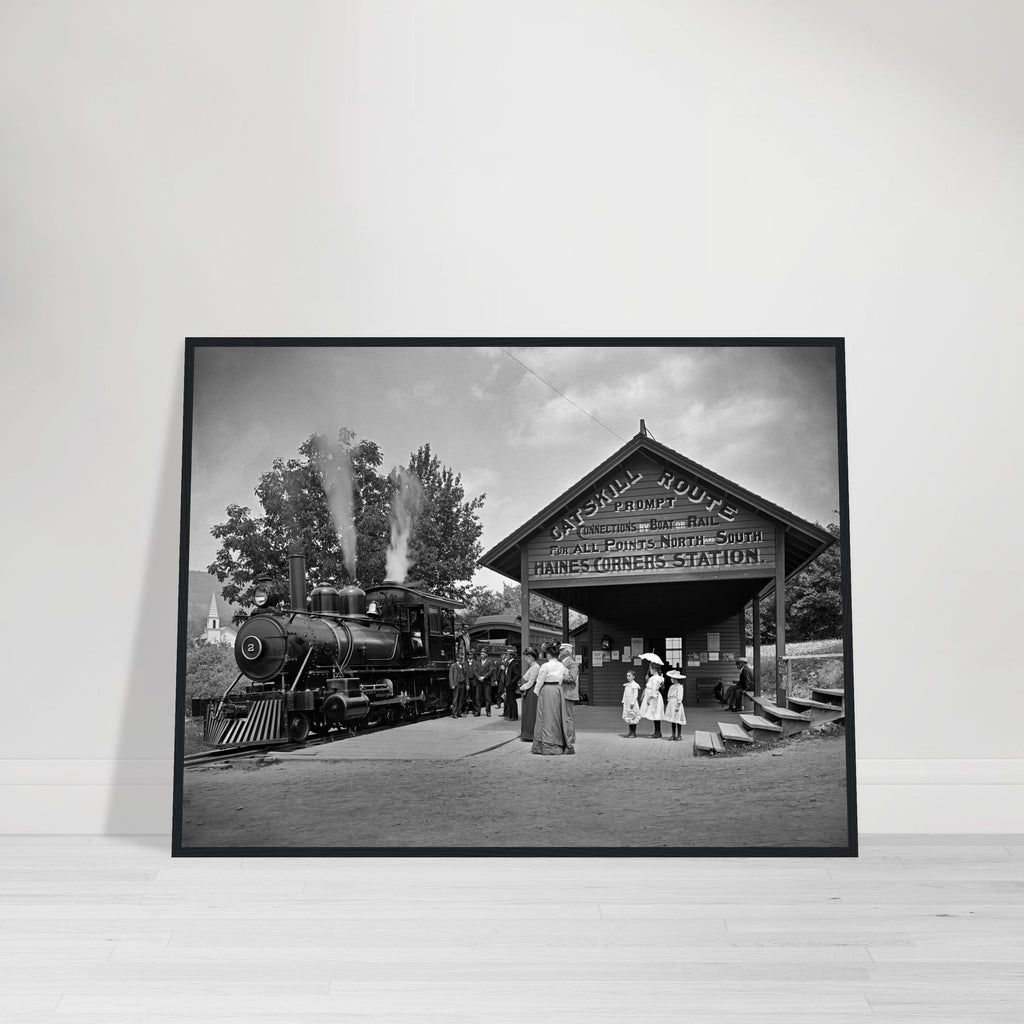 Railway Station at Haines Corners, Catskill Mountains - wooden framed posters