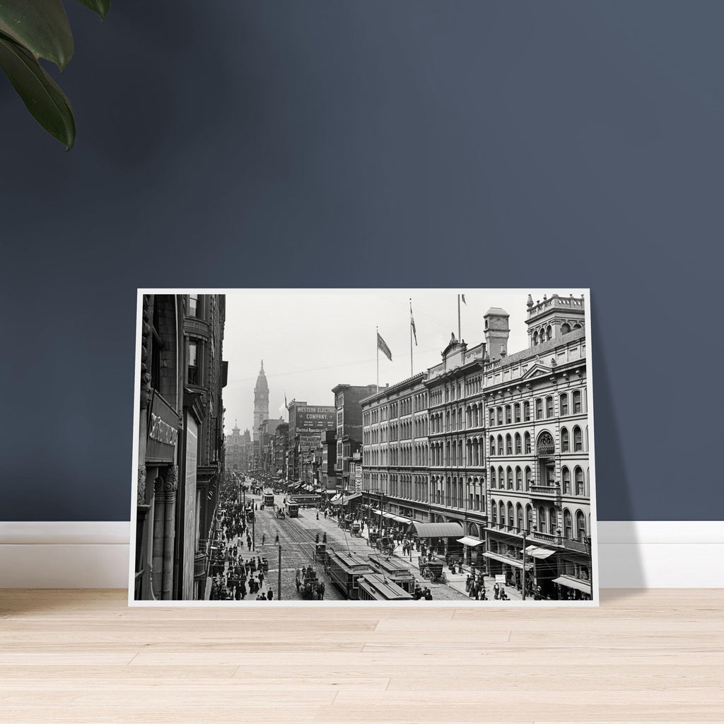 Philadelphia, Pennsylvania 1904 - Market Street - wooden framed posters