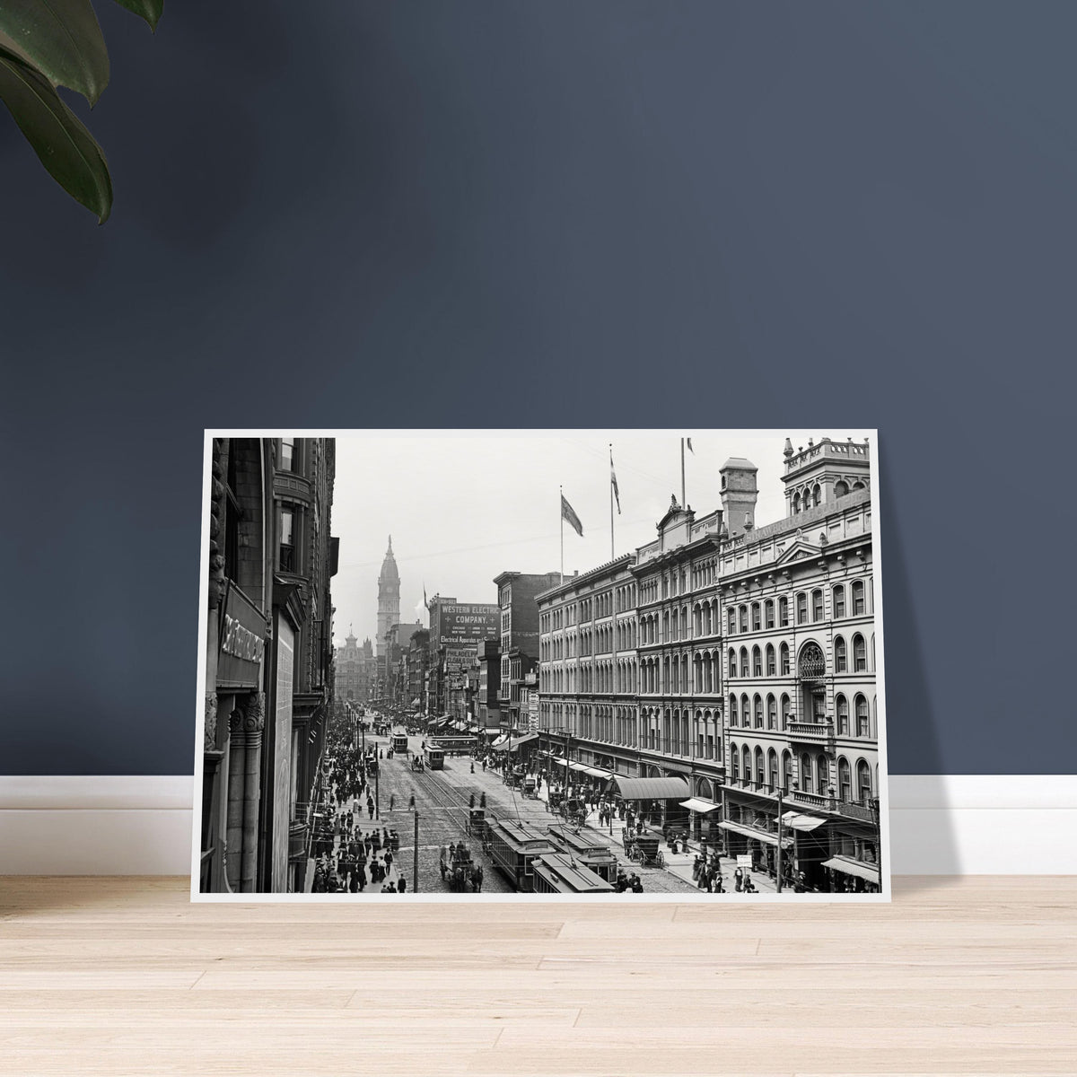 Philadelphia, Pennsylvania 1904 - Market Street - wooden framed posters
