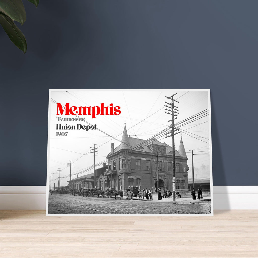 Memphis, Tennessee 1907 Union Depot, Railway Station - wooden framed posters