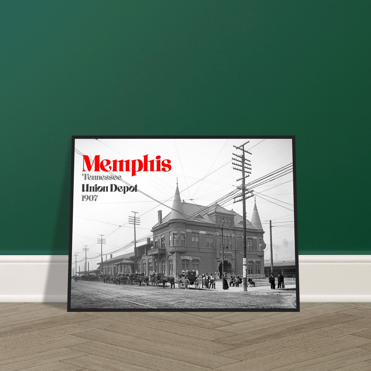 Memphis, Tennessee 1907 Union Depot, Railway Station - wooden framed posters