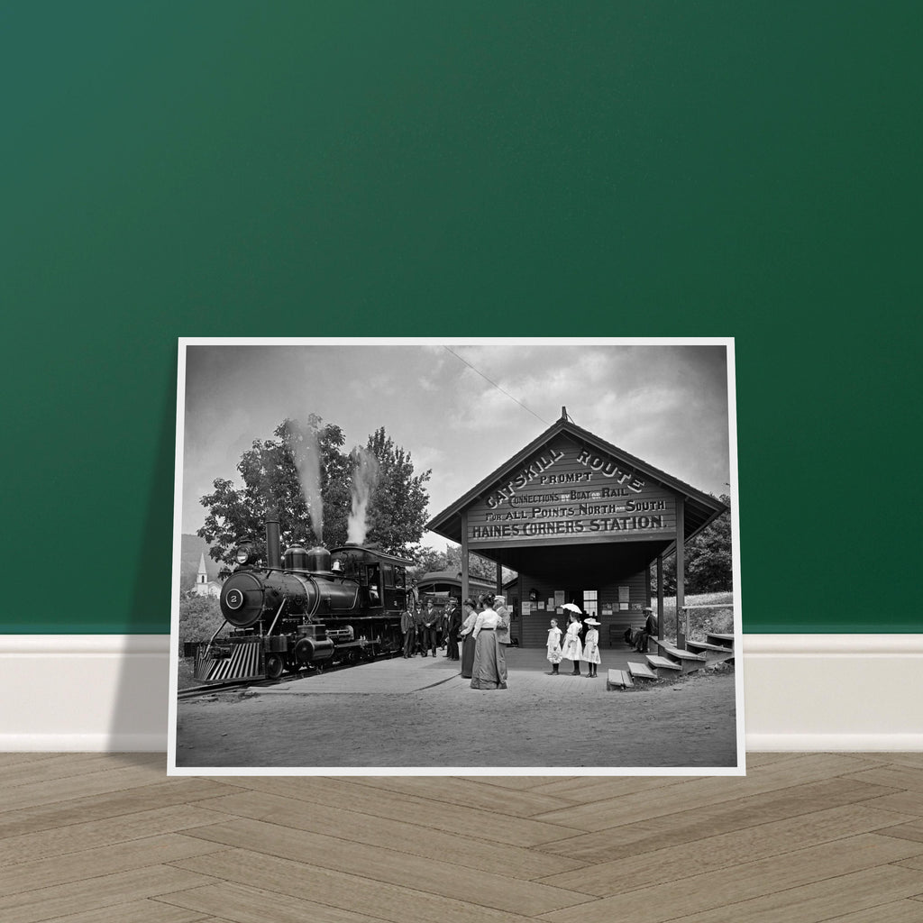 Railway Station at Haines Corners, Catskill Mountains - wooden framed posters