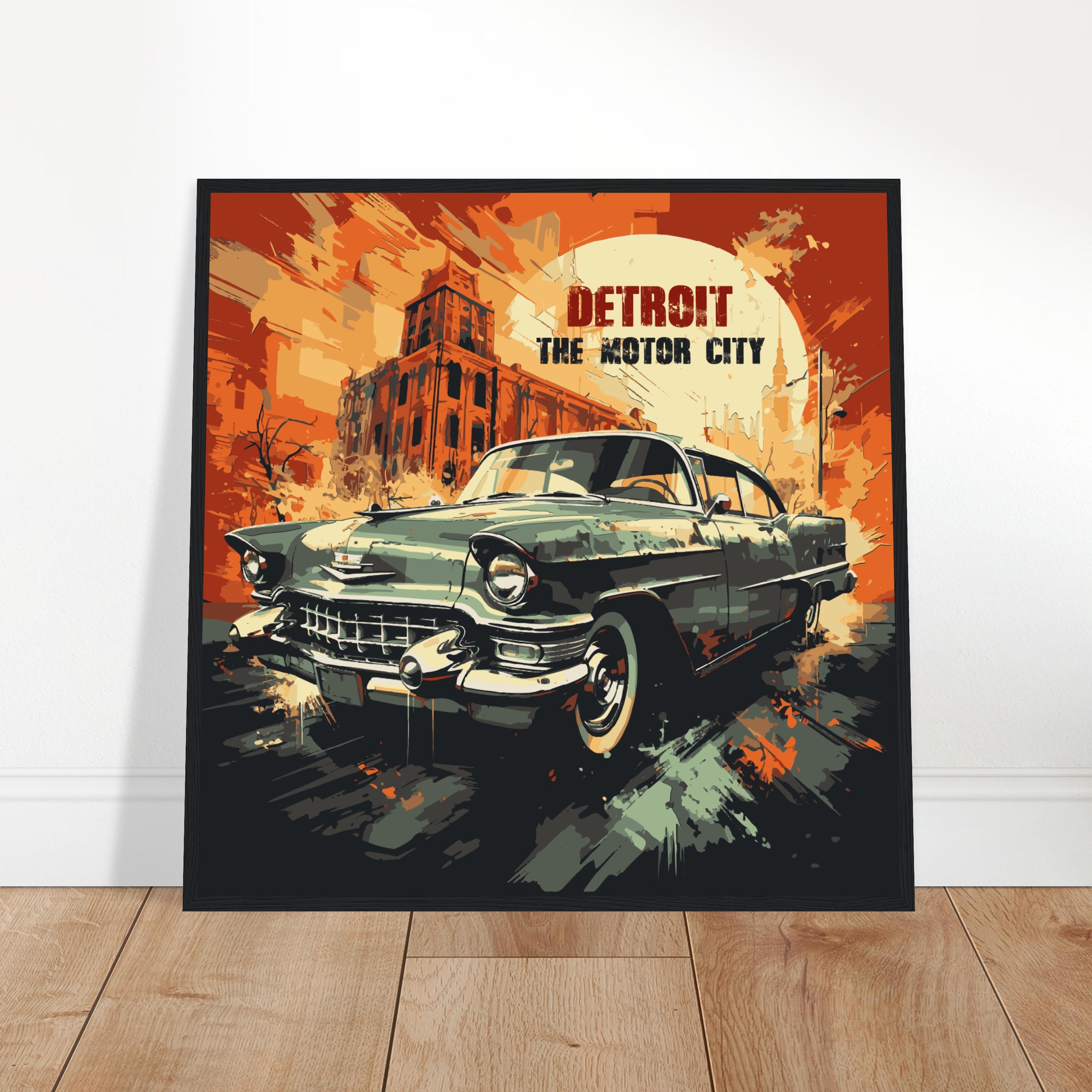 Detroit - The Motor City, Cadillac -  framed poster