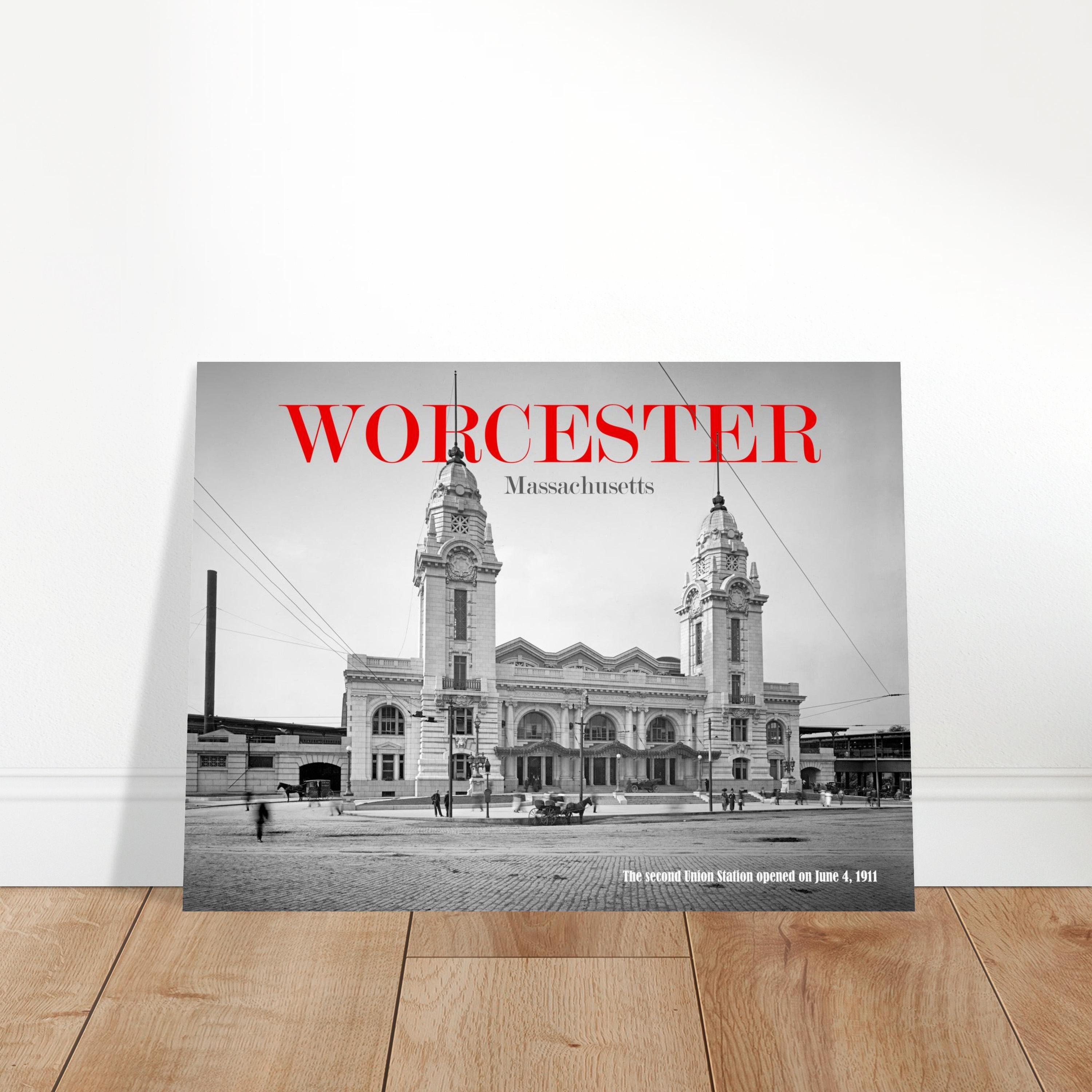 Worcester, Massachusetts - The second Union Station 1911 - Premium Matte Paper Poster
