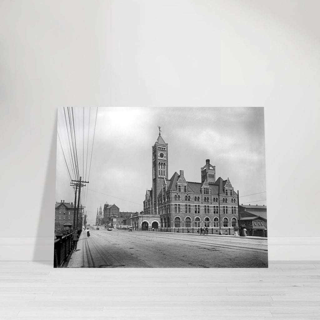 Nashville, Tennessee 1900 - Union Station - Premium Matte Paper Poster