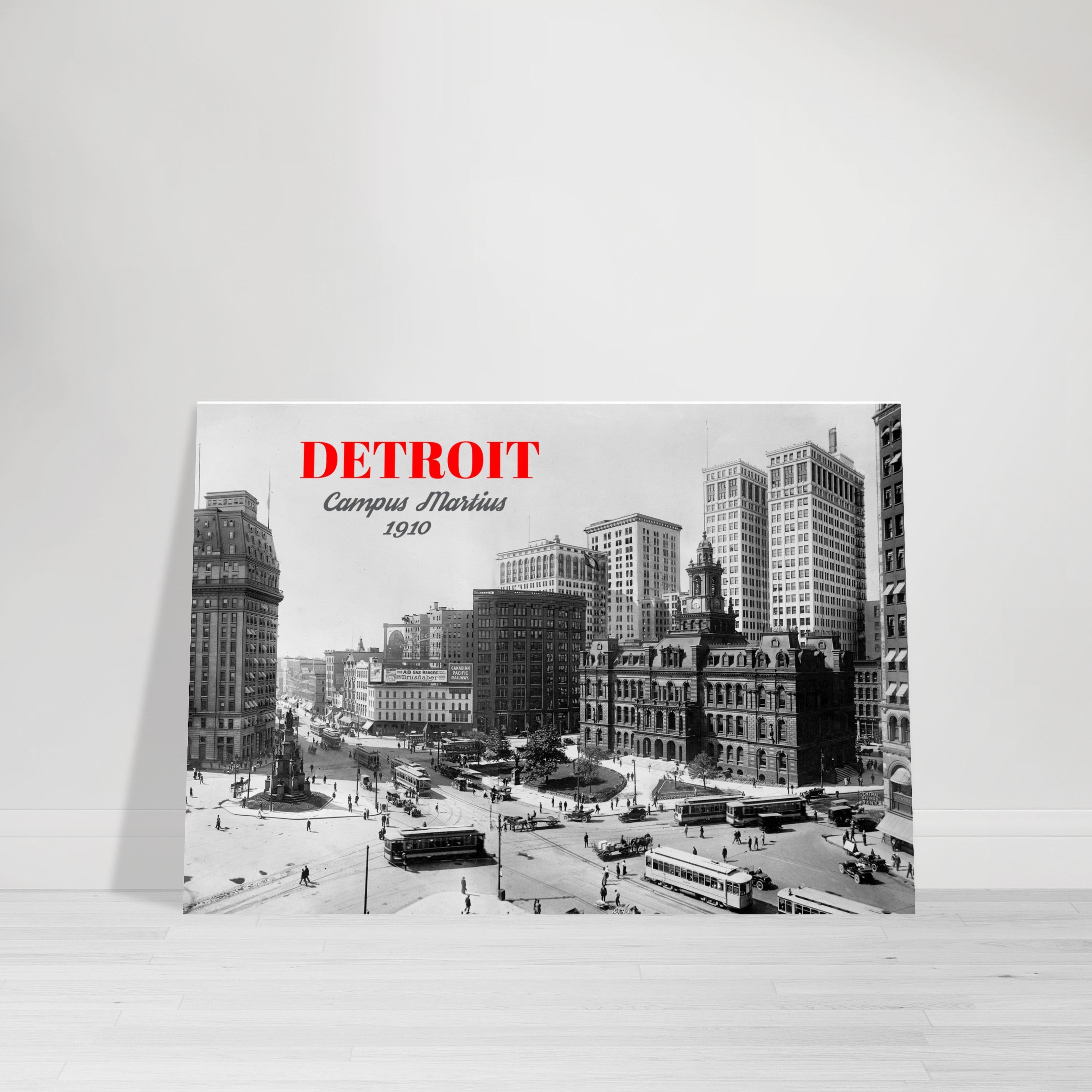 Detroit Campus Martius 1910 - historical poster - premium matte paper