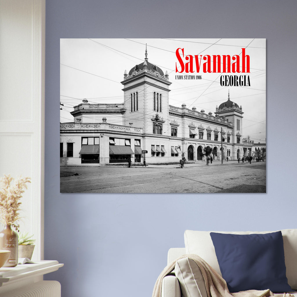 Savannah, Georgia 1905 - Union Station - Premium Matte Paper Poster