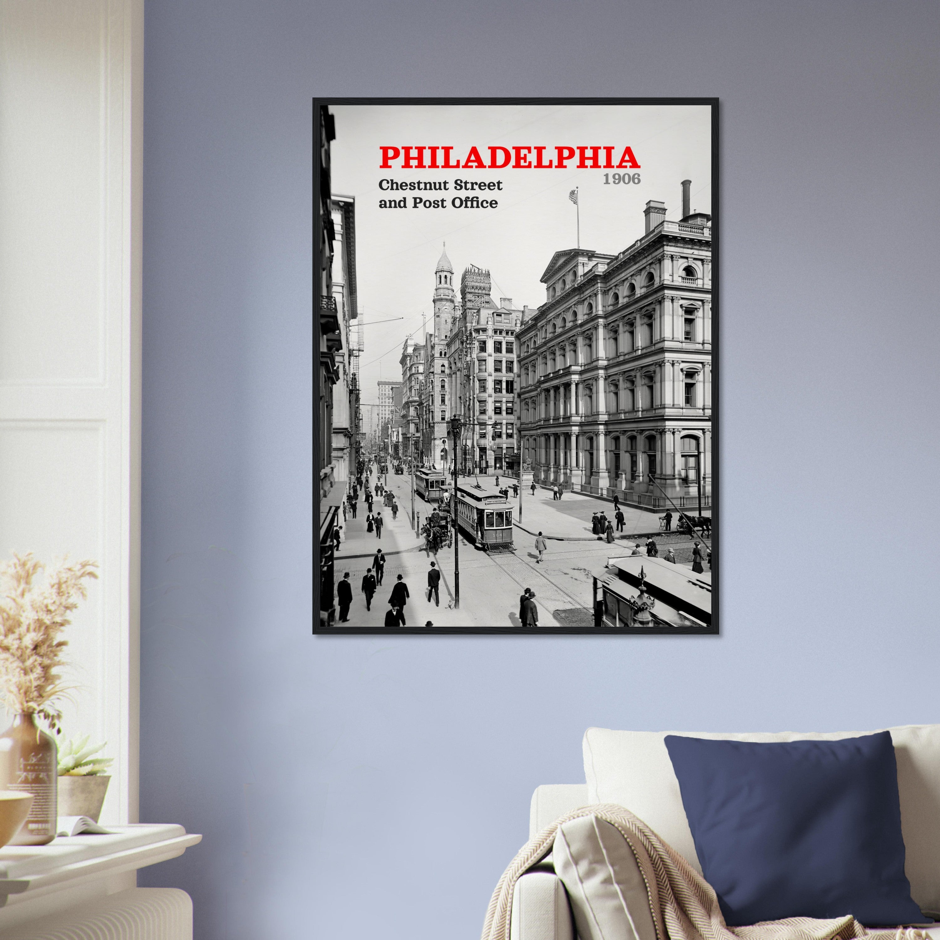 Philadelphia 1906 Chestnut Street - wooden framed posters