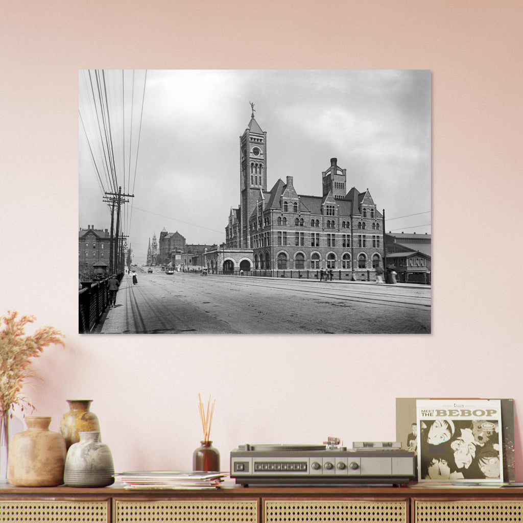 Nashville, Tennessee 1900 - Union Station - Premium Matte Paper Poster