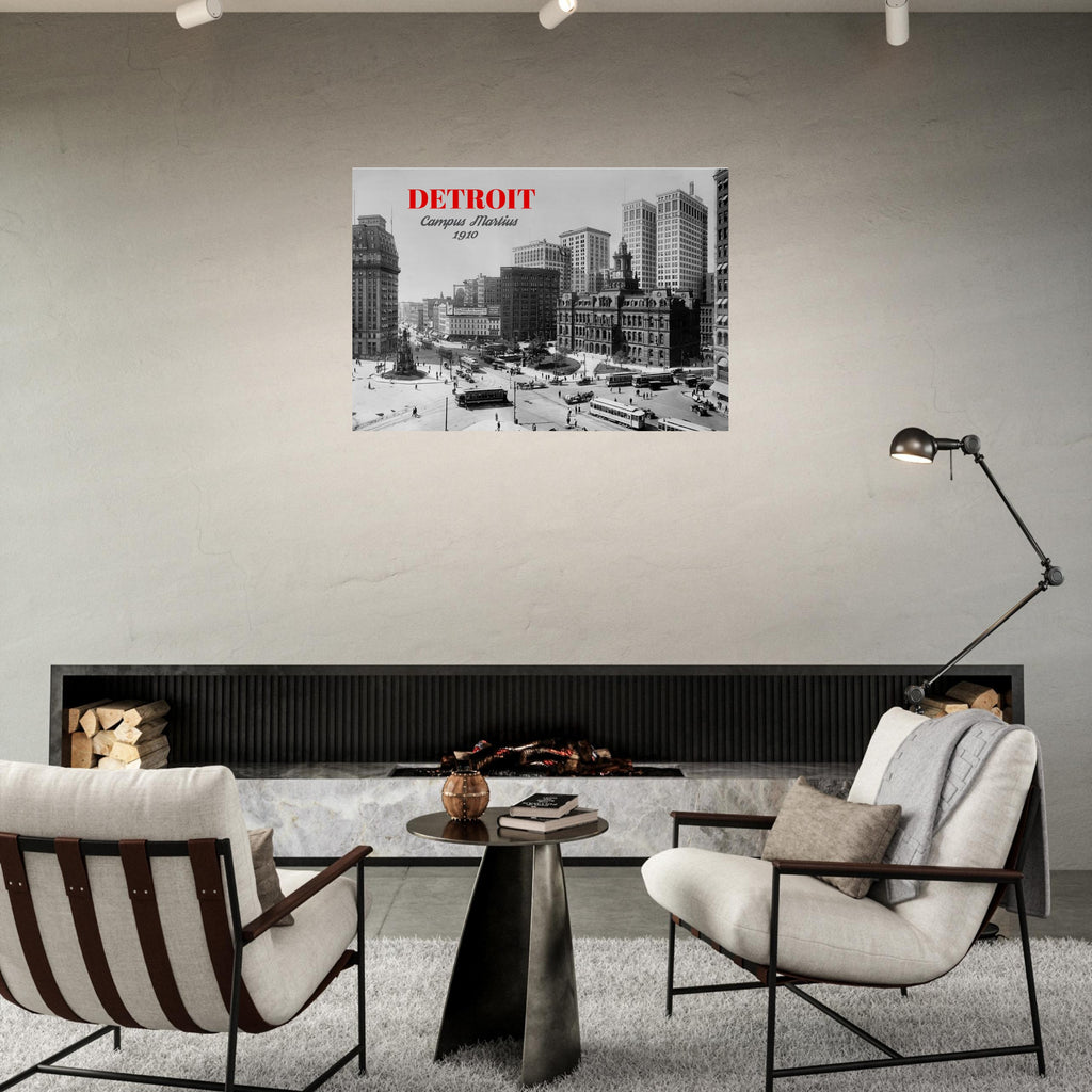 Detroit Campus Martius 1910 - historical poster - premium matte paper