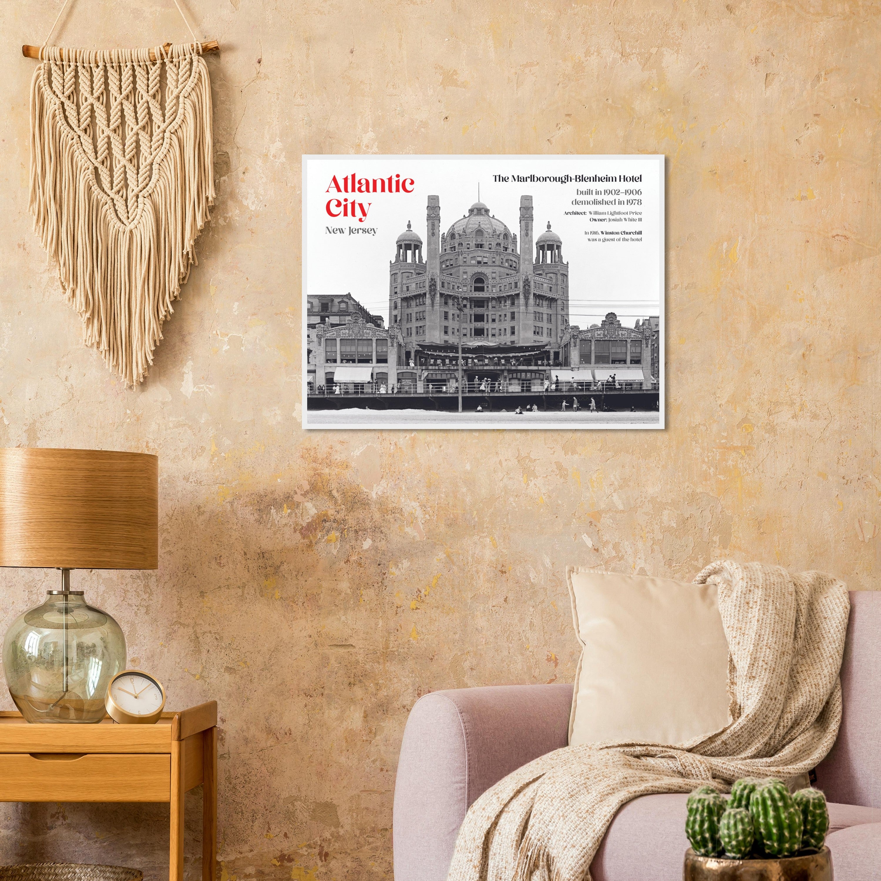 Atlantic City New Jersey 1900 The Marlborough-Blenheim Hotel - wooden framed posters