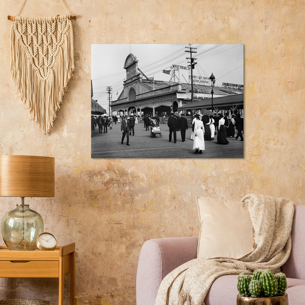 Atlantic City, New Jersey, Entrance to Young's Pier 1900 - Premium Matte Paper Poster