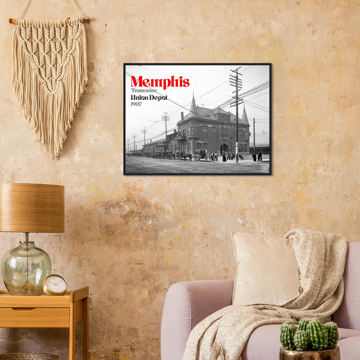 Memphis, Tennessee 1907 Union Depot, Railway Station - wooden framed posters
