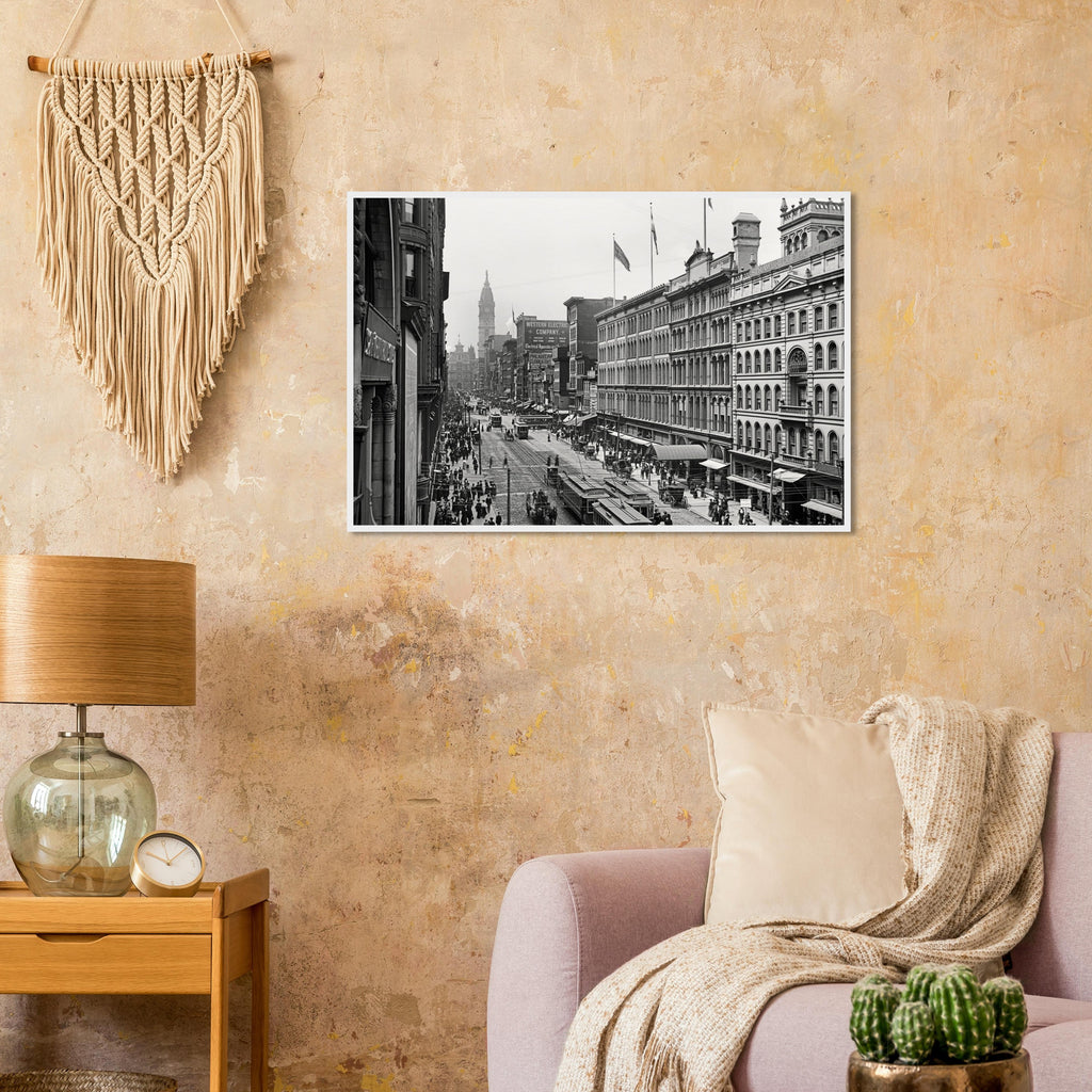 Philadelphia, Pennsylvania 1904 - Market Street - wooden framed posters