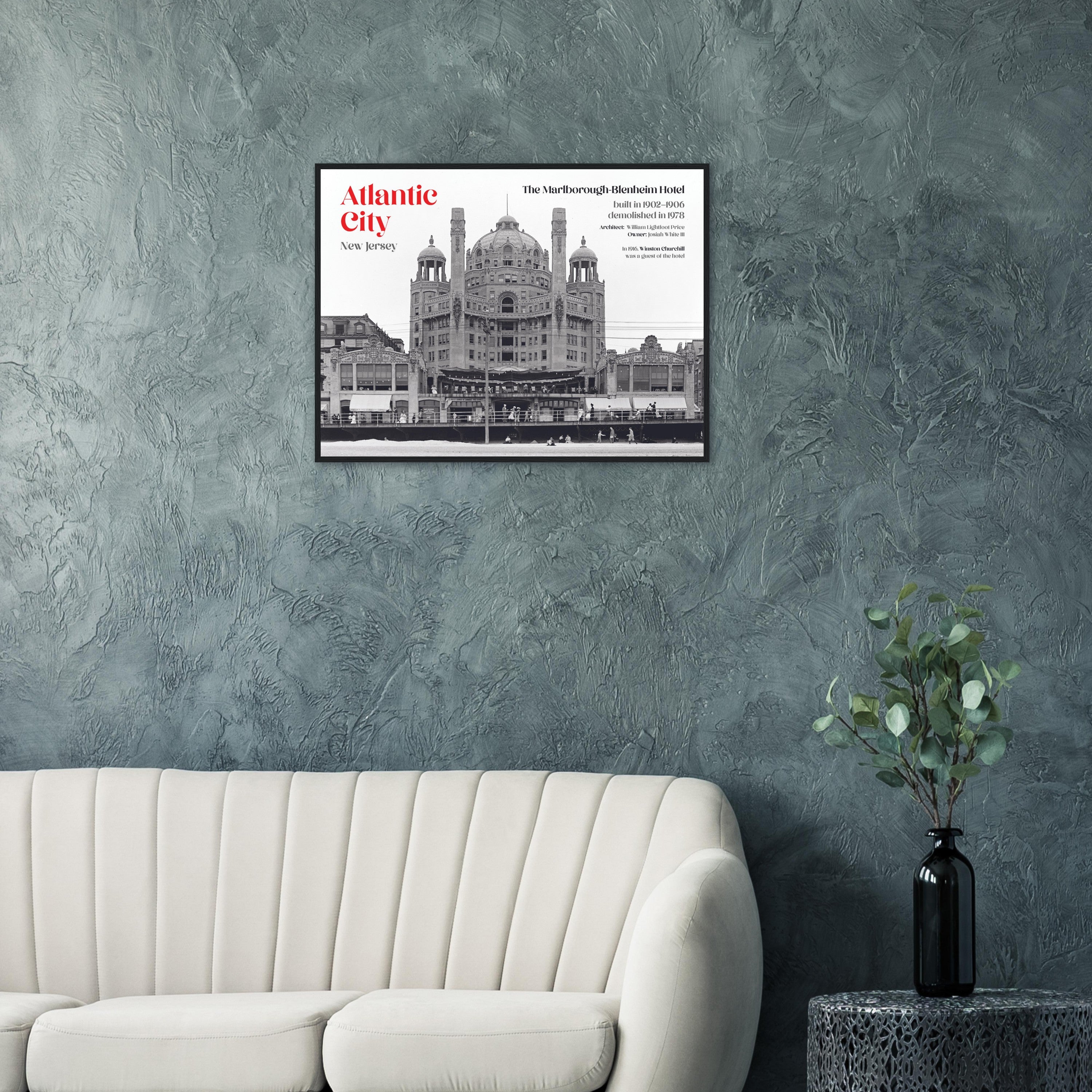 Atlantic City New Jersey 1900 The Marlborough-Blenheim Hotel - wooden framed posters