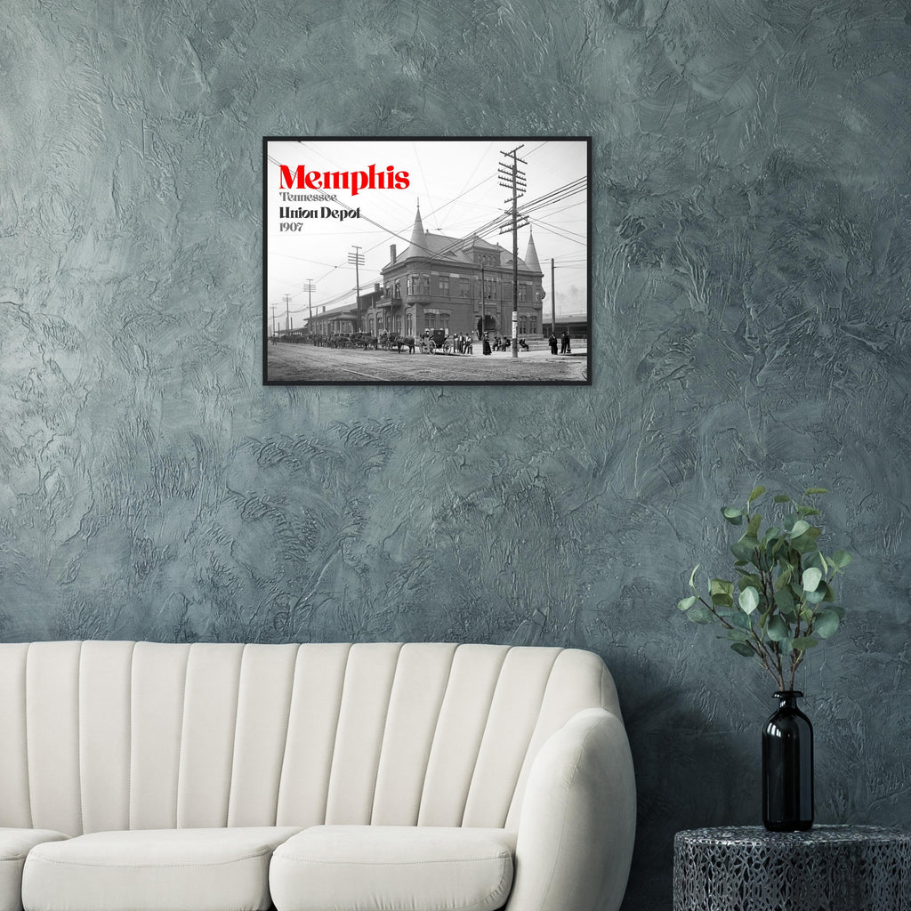 Memphis, Tennessee 1907 Union Depot, Railway Station - wooden framed posters