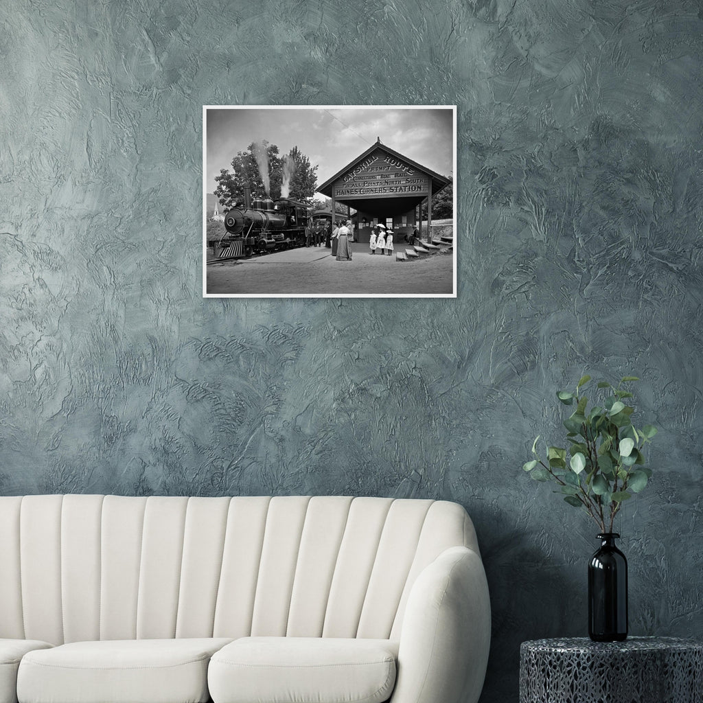 Railway Station at Haines Corners, Catskill Mountains - wooden framed posters