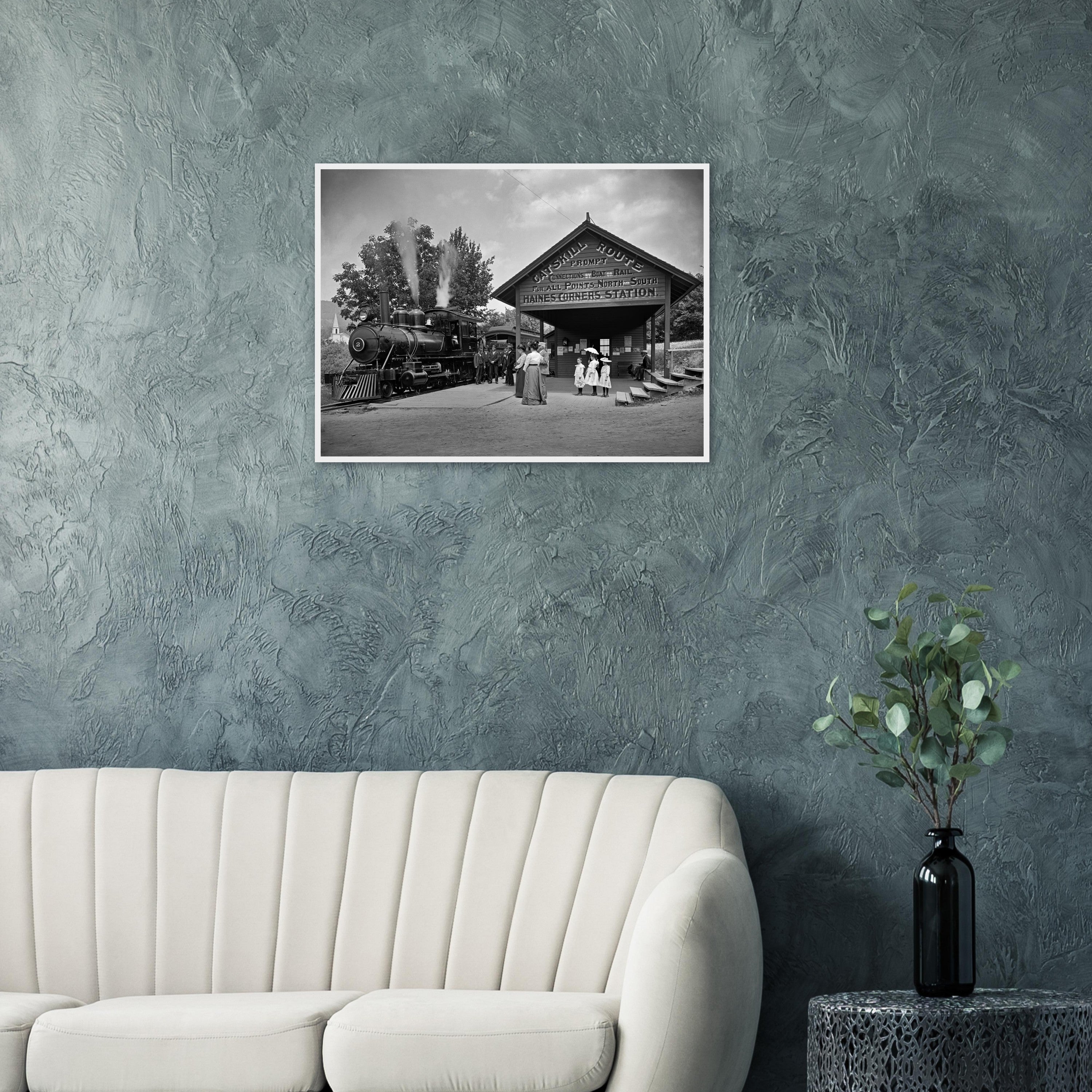 Railway Station at Haines Corners, Catskill Mountains - wooden framed posters