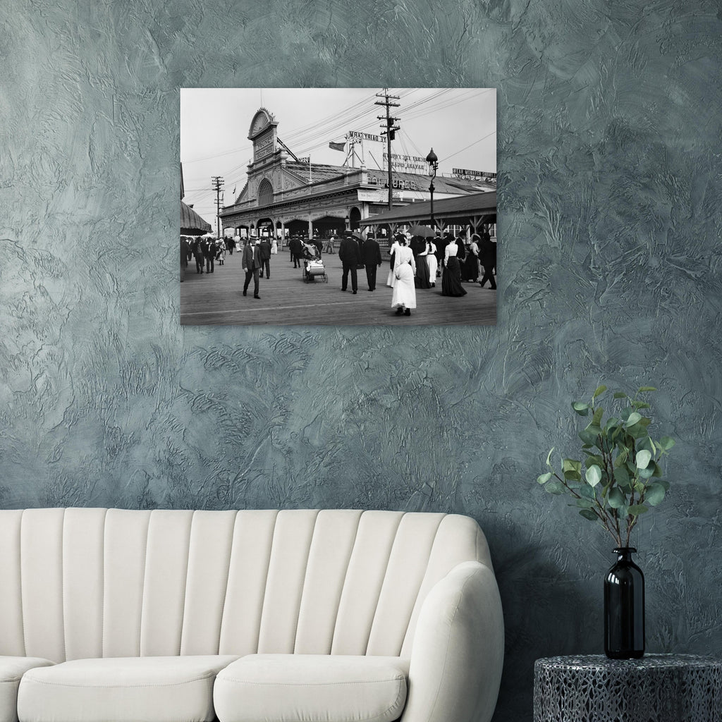 Atlantic City, New Jersey, Entrance to Young's Pier 1900 - Premium Matte Paper Poster