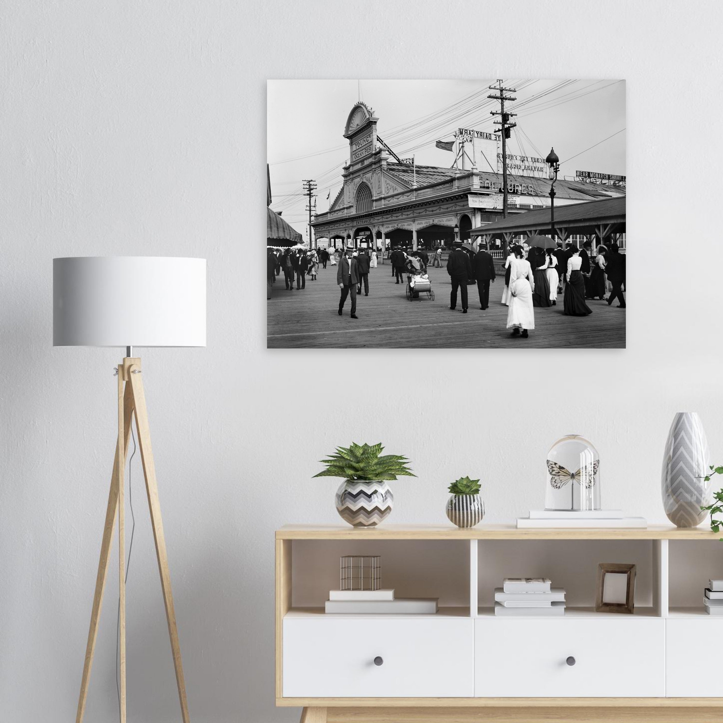 Atlantic City, New Jersey, Entrance to Young's Pier 1900 - Premium Matte Paper Poster