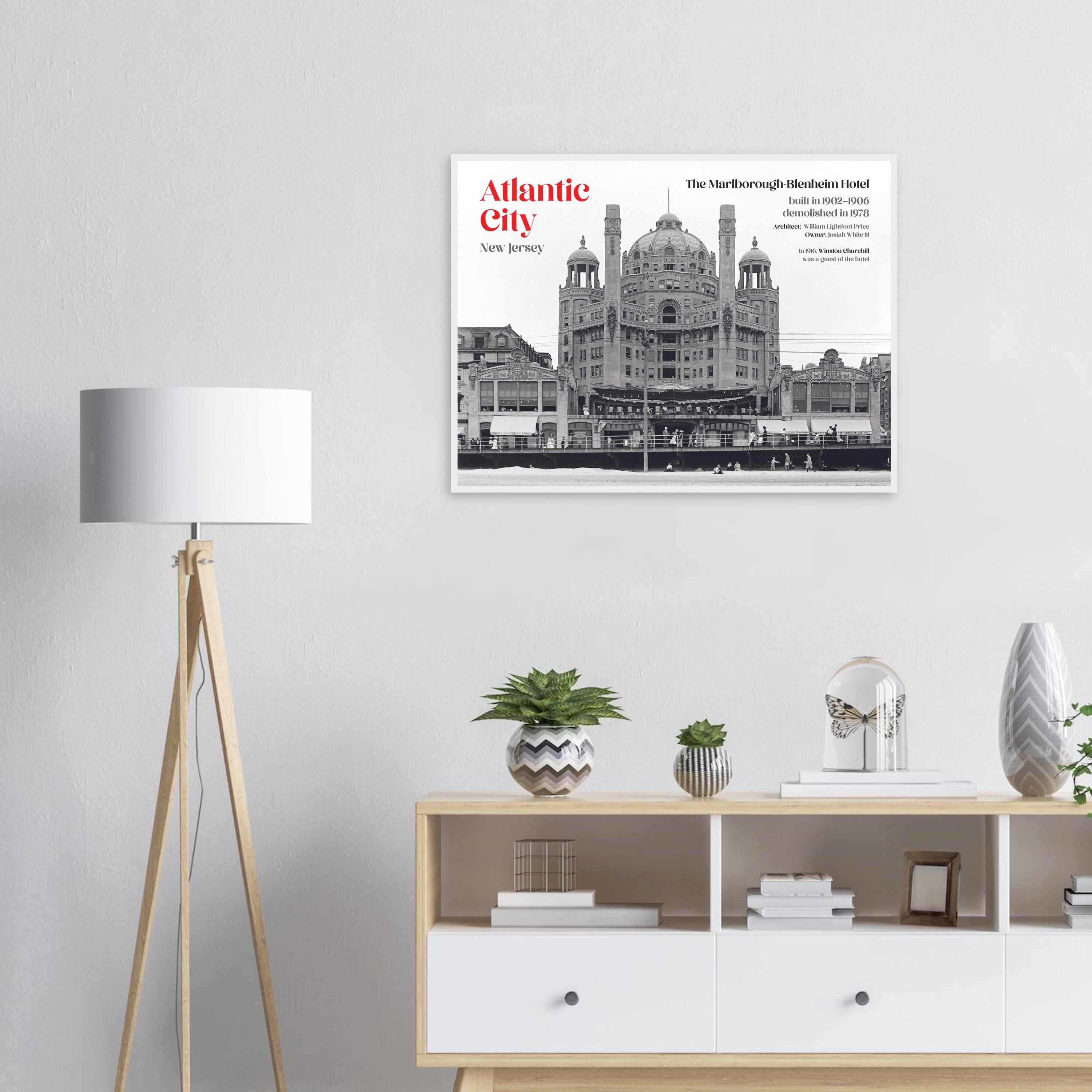 Atlantic City New Jersey 1900 The Marlborough-Blenheim Hotel - wooden framed posters