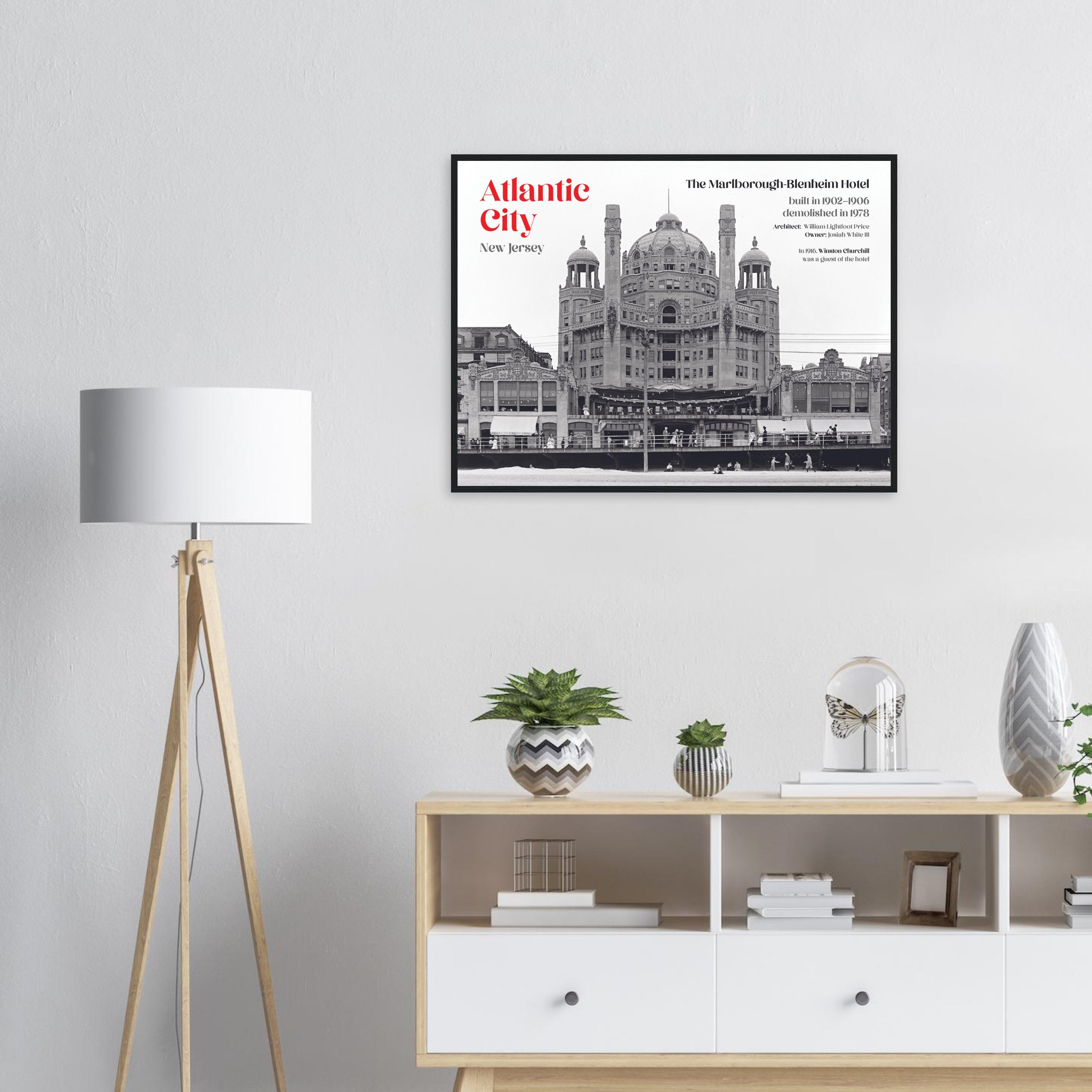 Atlantic City New Jersey 1900 The Marlborough-Blenheim Hotel - wooden framed posters