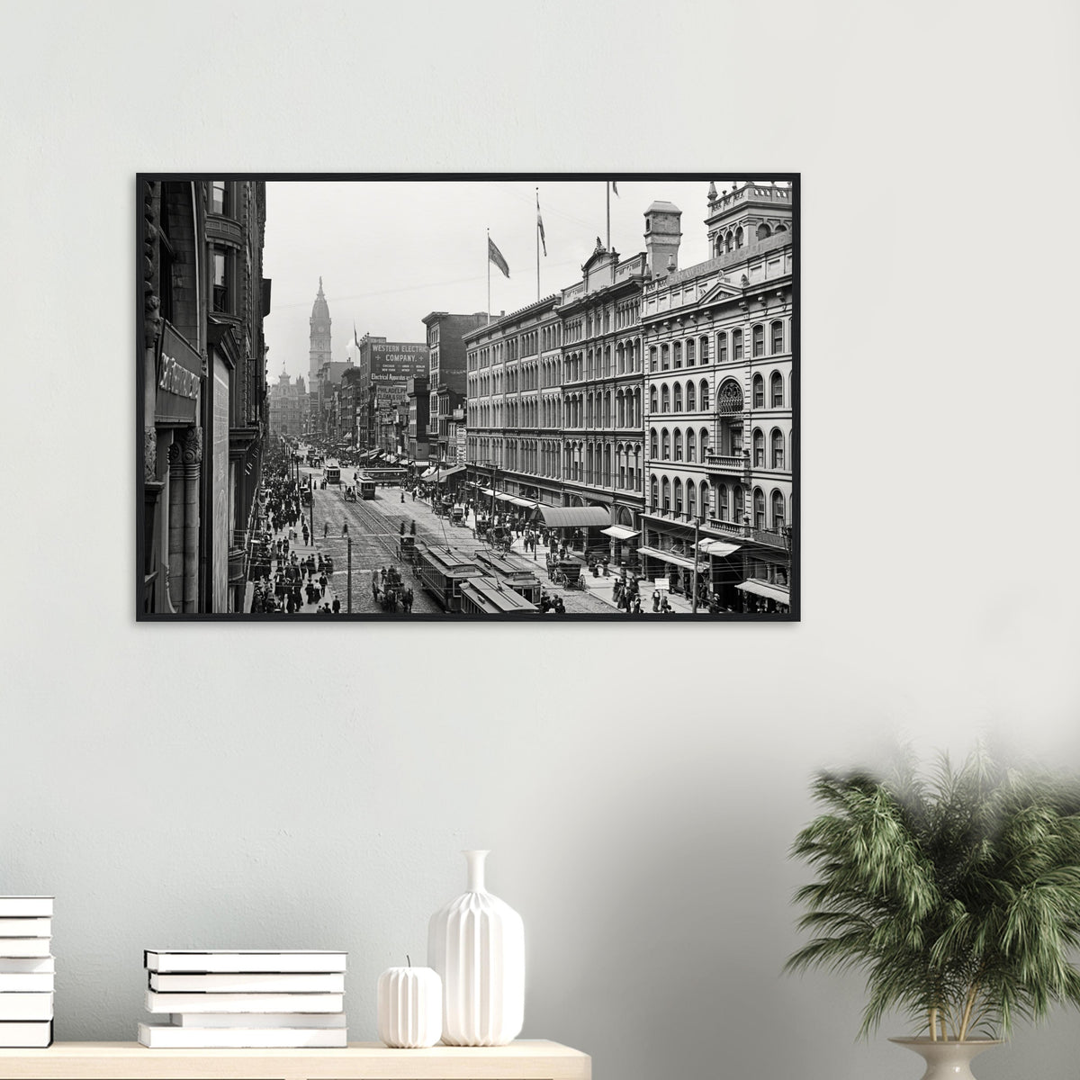 Philadelphia, Pennsylvania 1904 - Market Street - wooden framed posters