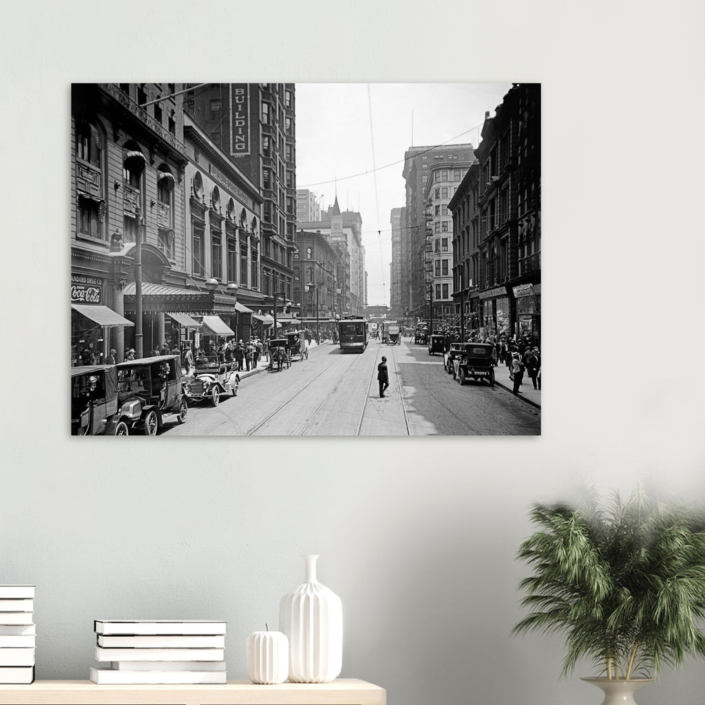 Chicago  - Madison Street 1910 - Premium Matte Paper Poster