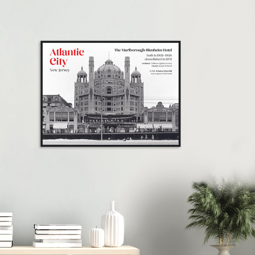 Atlantic City New Jersey 1900 The Marlborough-Blenheim Hotel - wooden framed posters