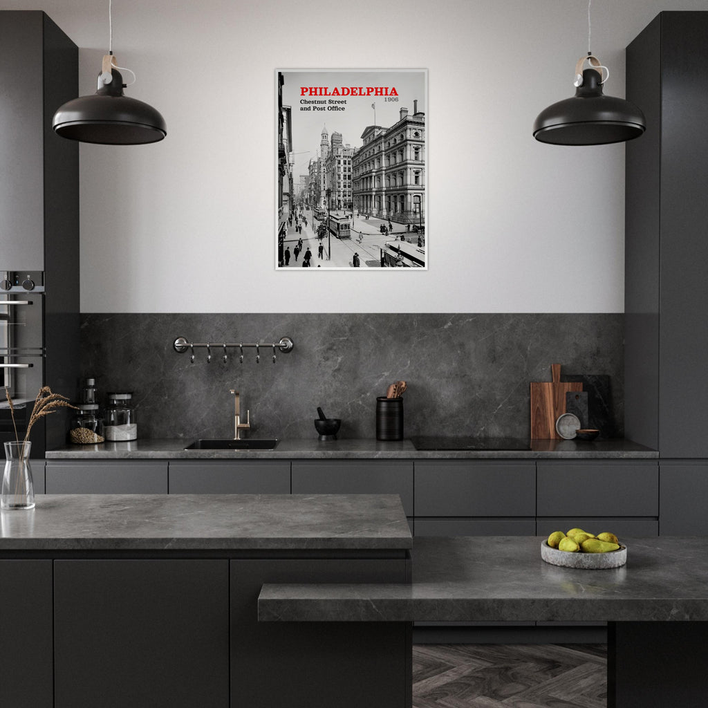 Philadelphia 1906 Chestnut Street - wooden framed posters