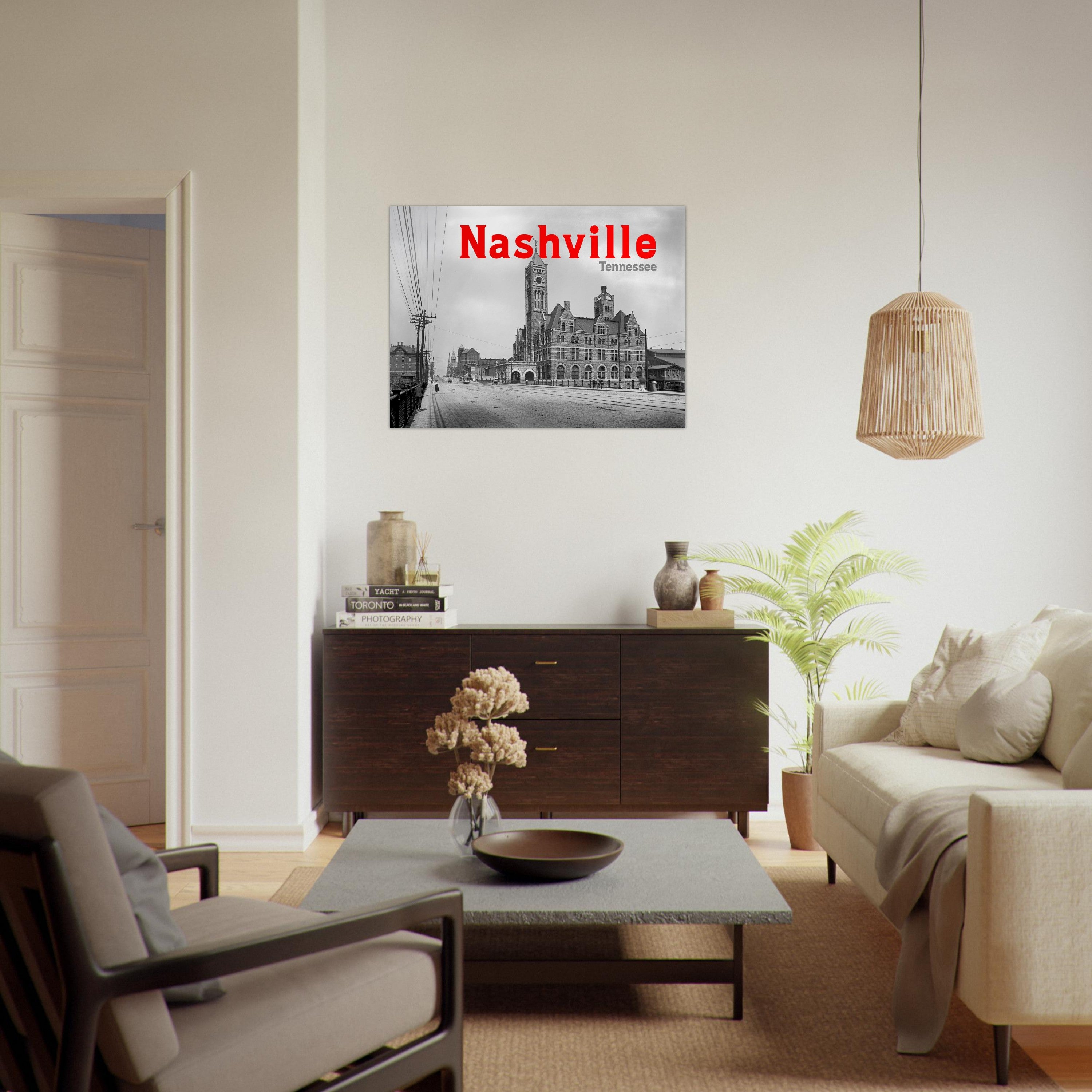 Nashville, Tennessee 1900 - Union Station - Premium Matte Paper Poster