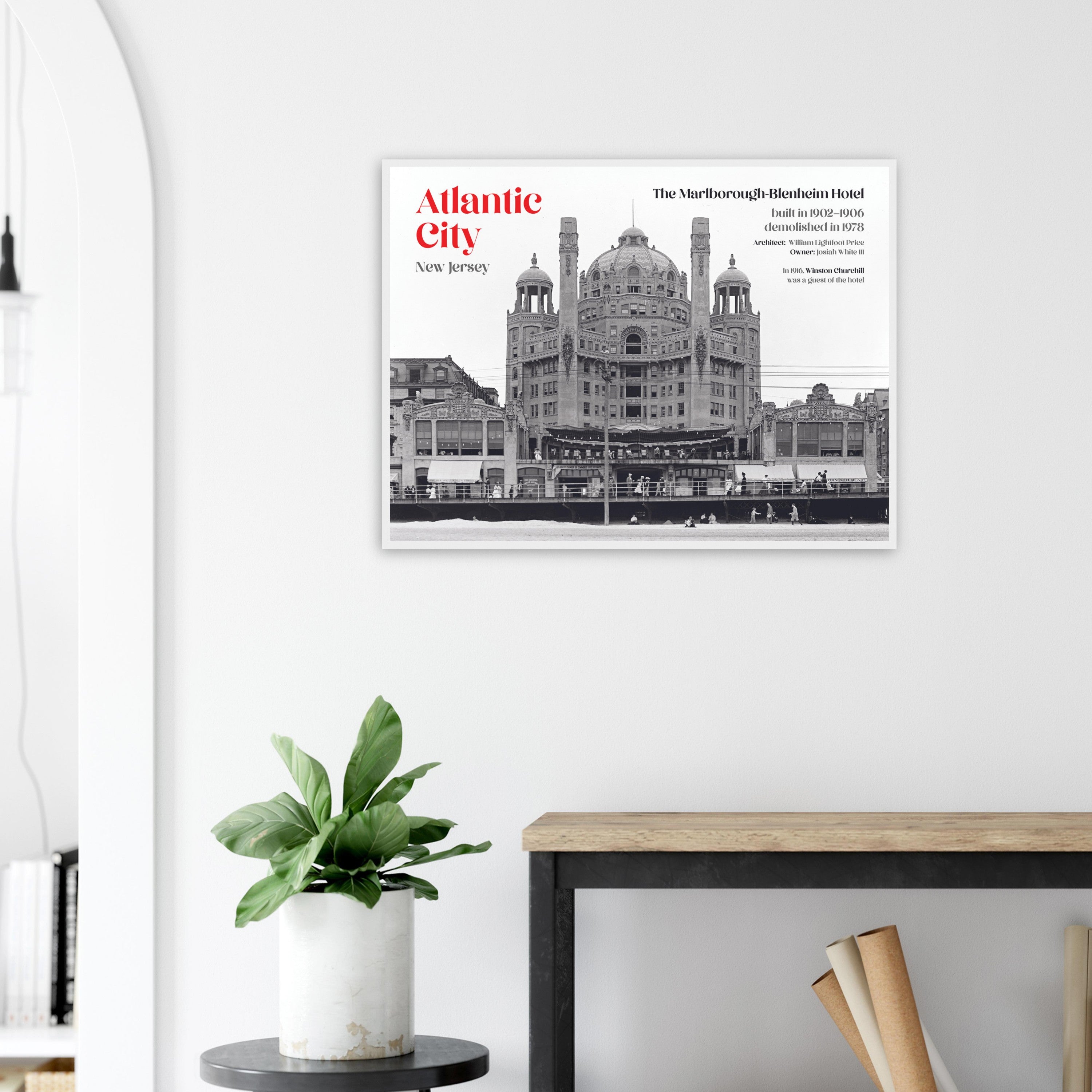 Atlantic City New Jersey 1900 The Marlborough-Blenheim Hotel - wooden framed posters