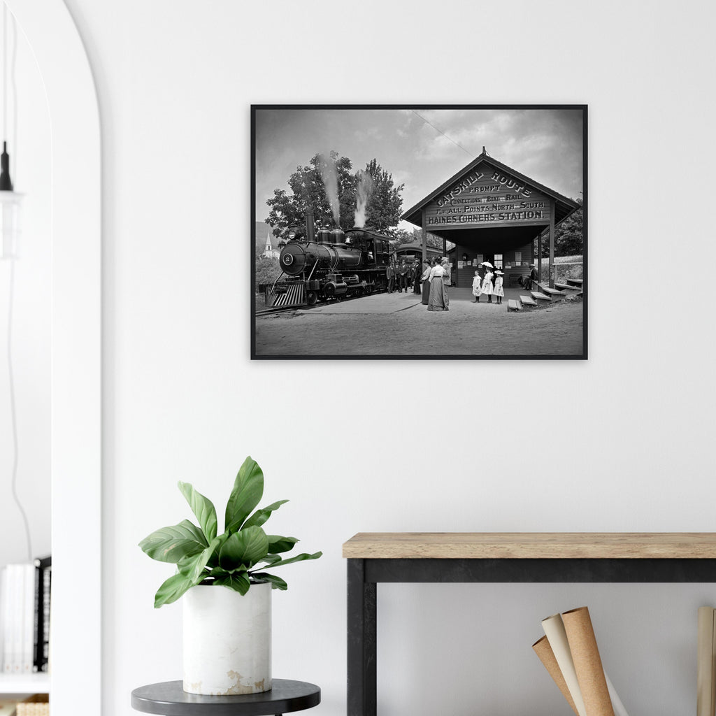 Railway Station at Haines Corners, Catskill Mountains - wooden framed posters