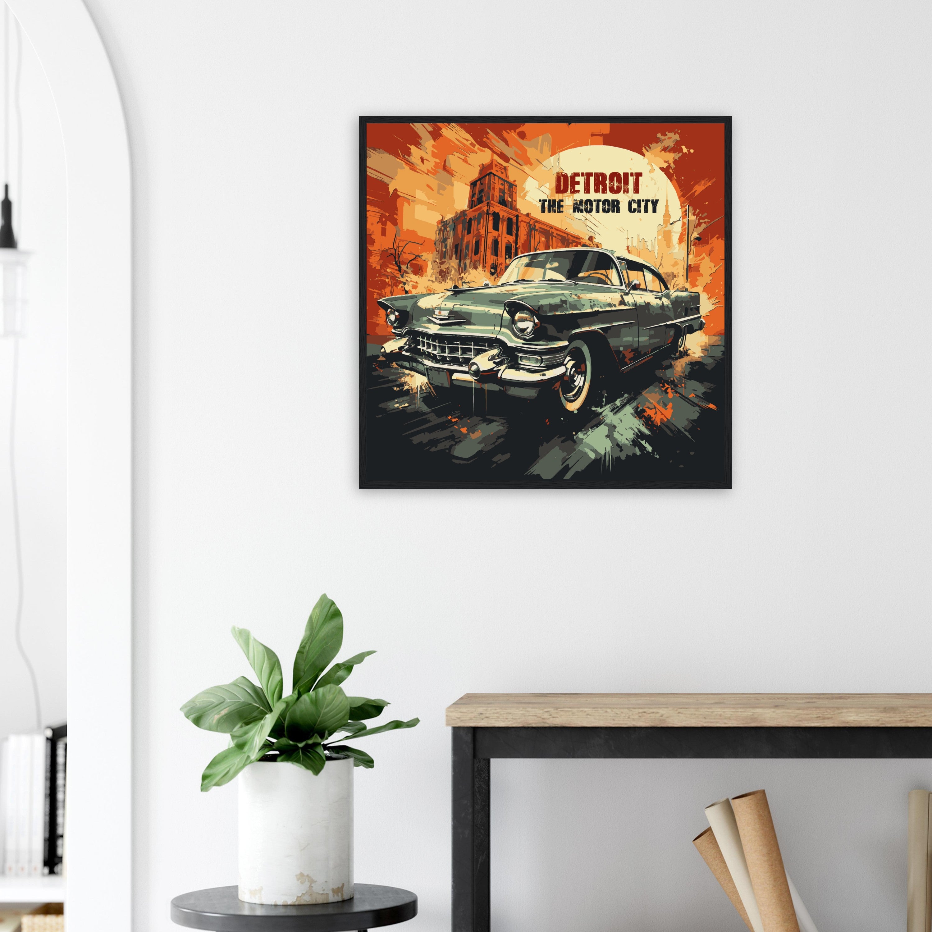 Detroit - The Motor City, Cadillac -  framed poster