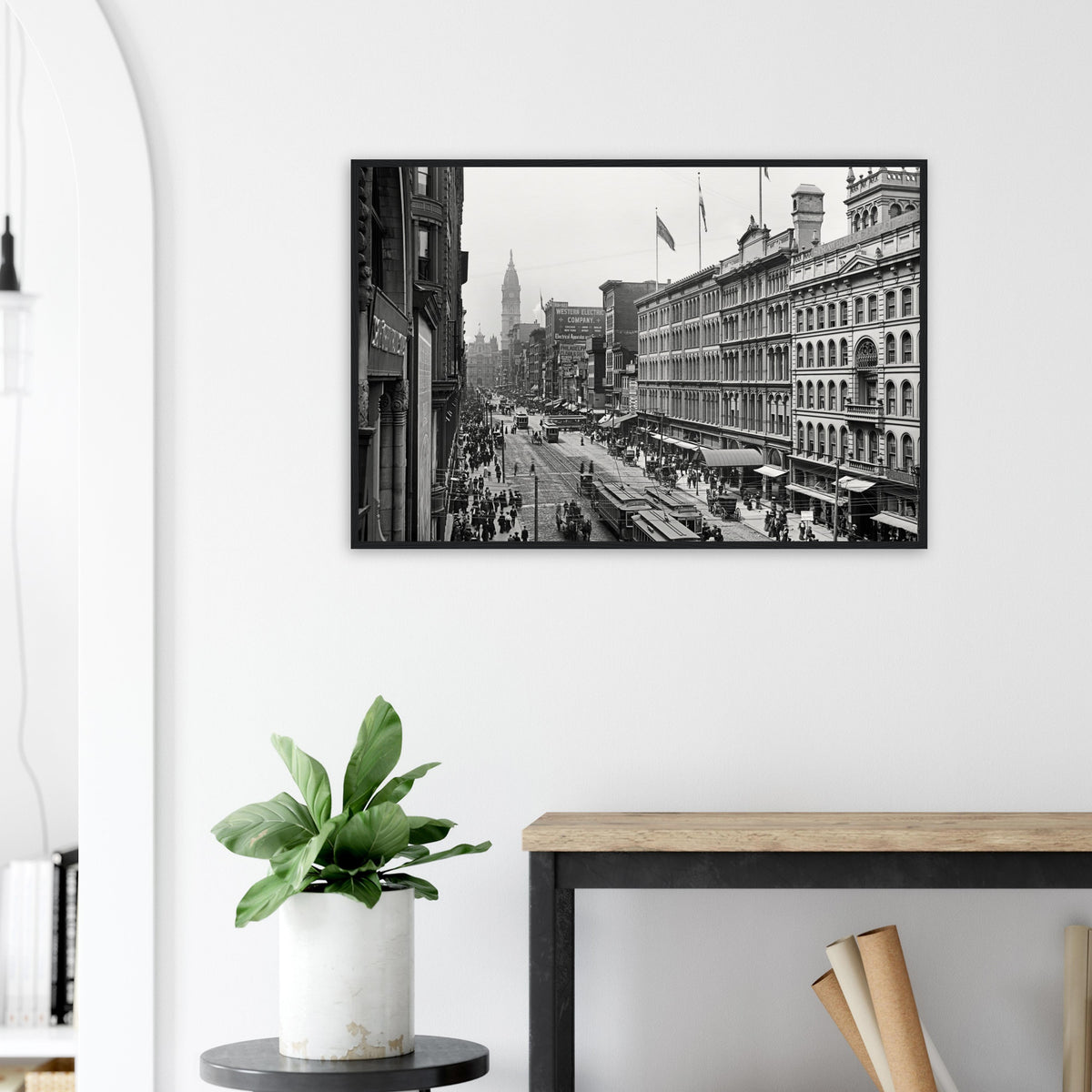 Philadelphia, Pennsylvania 1904 - Market Street - wooden framed posters