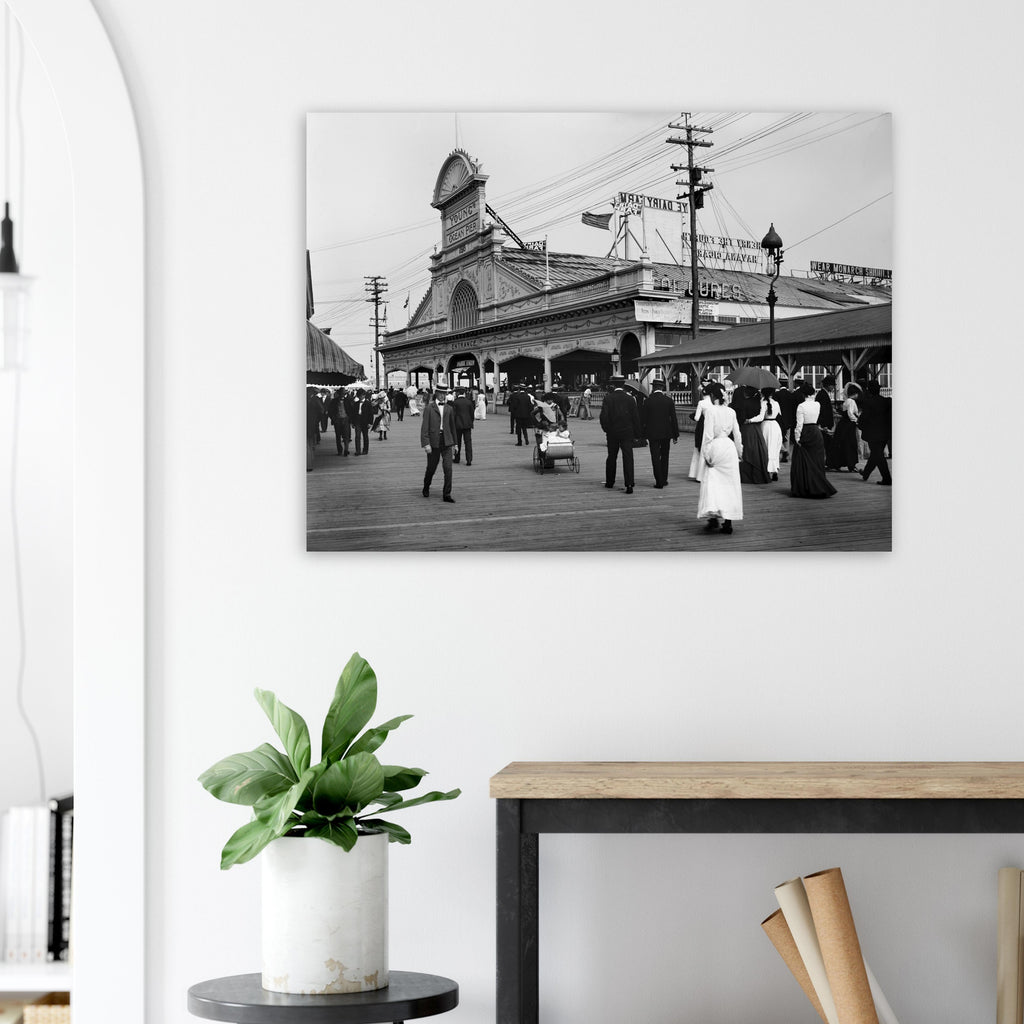 Atlantic City, New Jersey, Entrance to Young's Pier 1900 - Premium Matte Paper Poster
