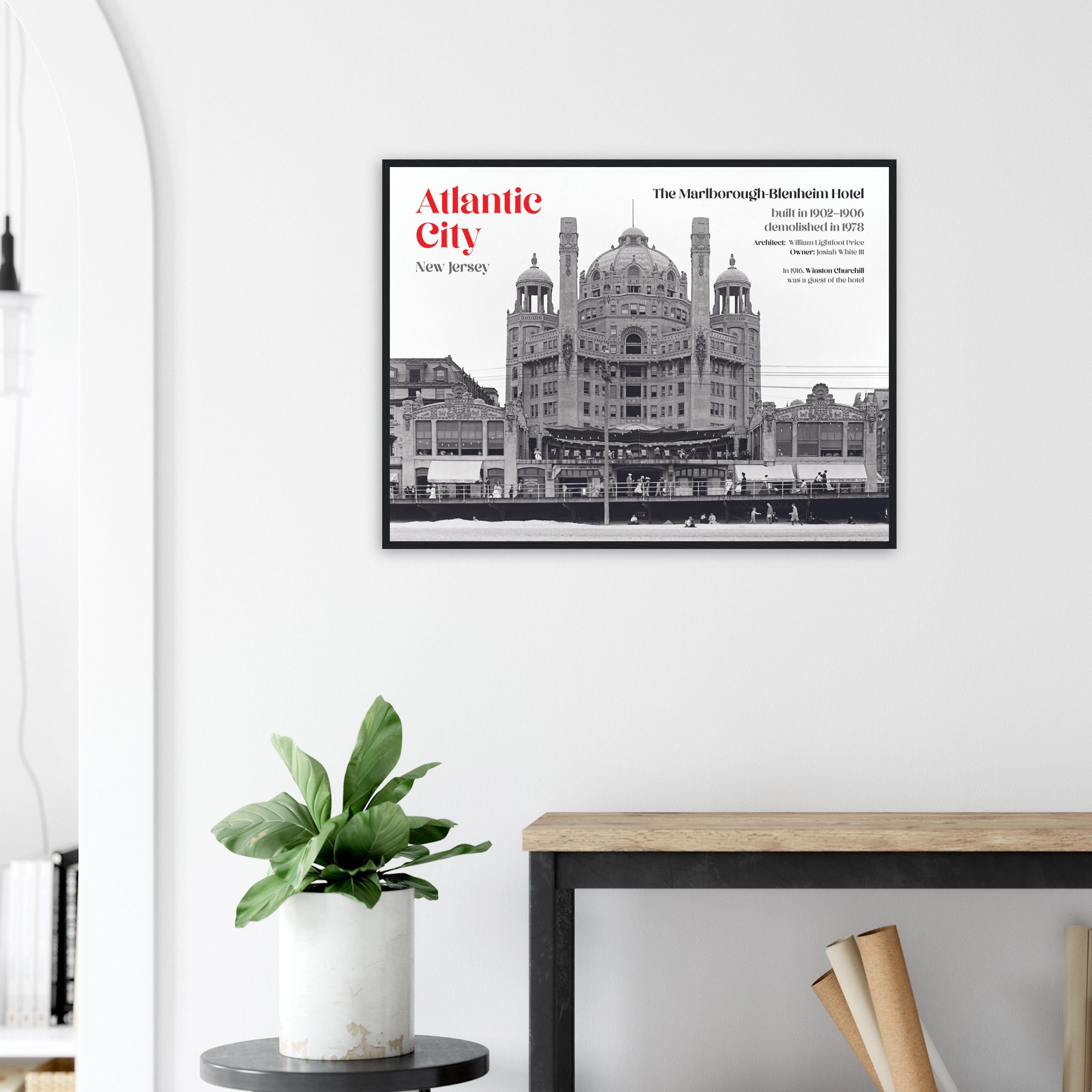 Atlantic City New Jersey 1900 The Marlborough-Blenheim Hotel - wooden framed posters