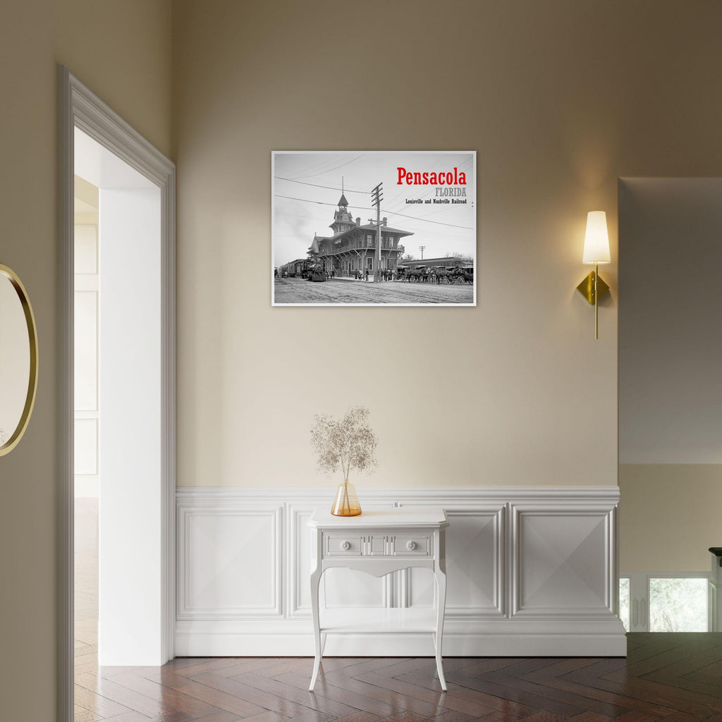 Pensacola, Florida, 1900 – Louisville and Nashville Railway Station - wooden framed posters