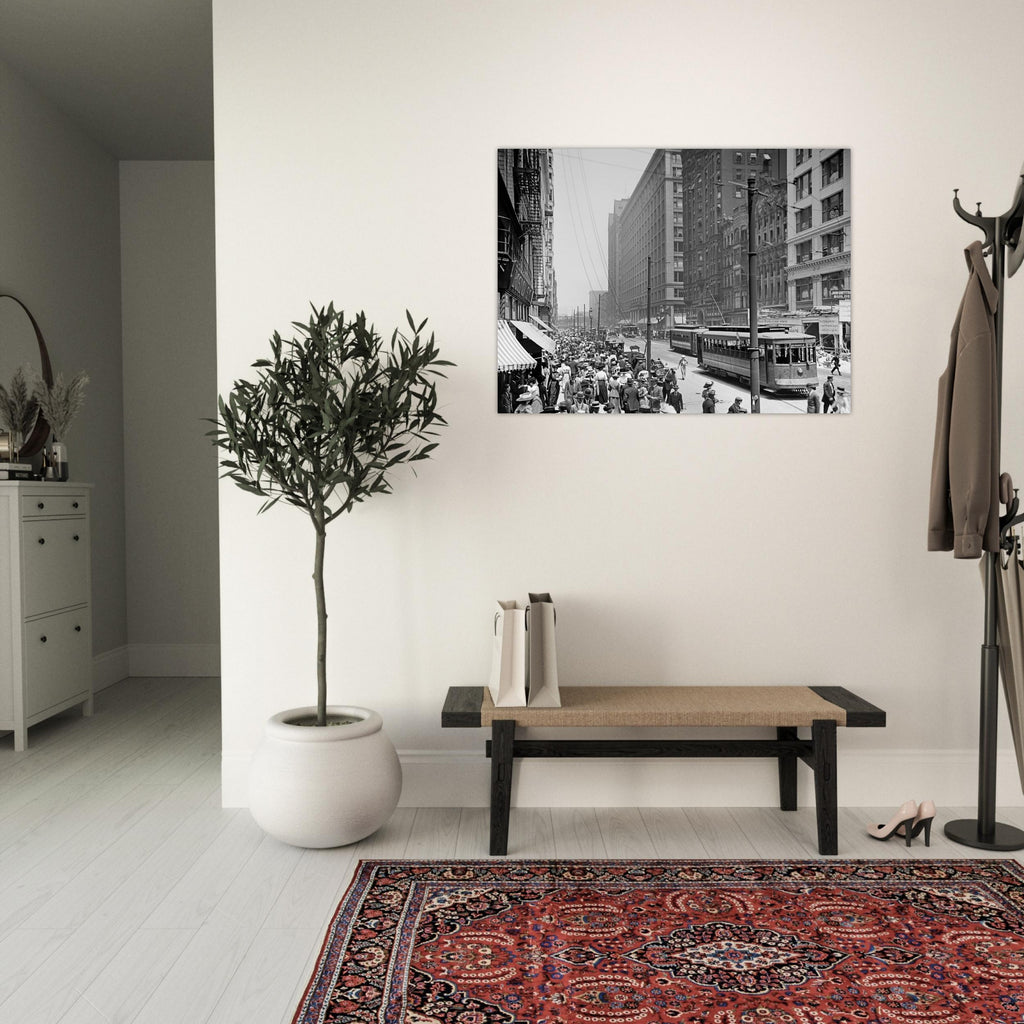 Chicago  - The busy crowd on State Street 1910 - Premium Matte Paper Poster