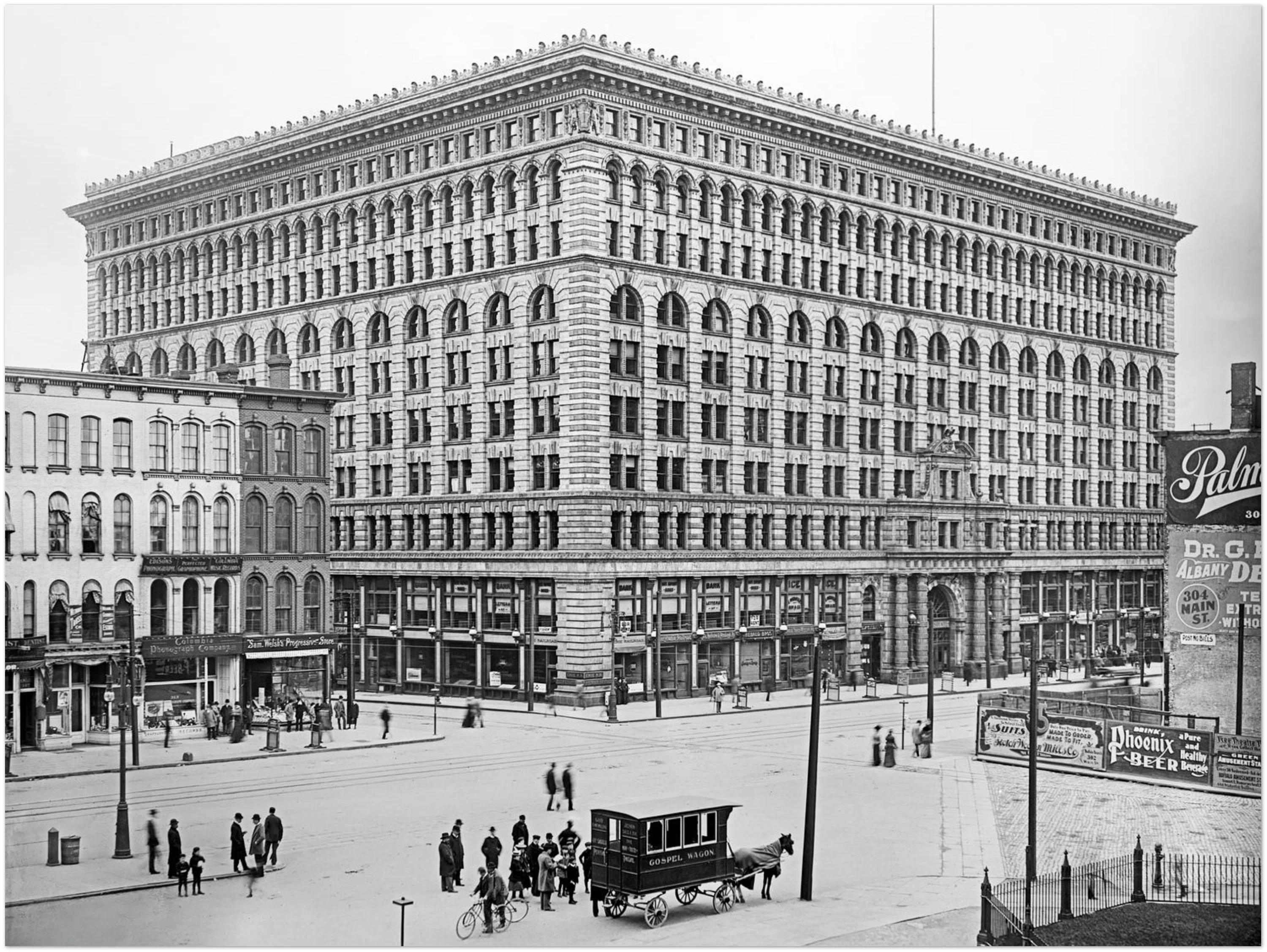 Buffalo Ellicott Square Building 1900  - Premium Matte Paper Poster
