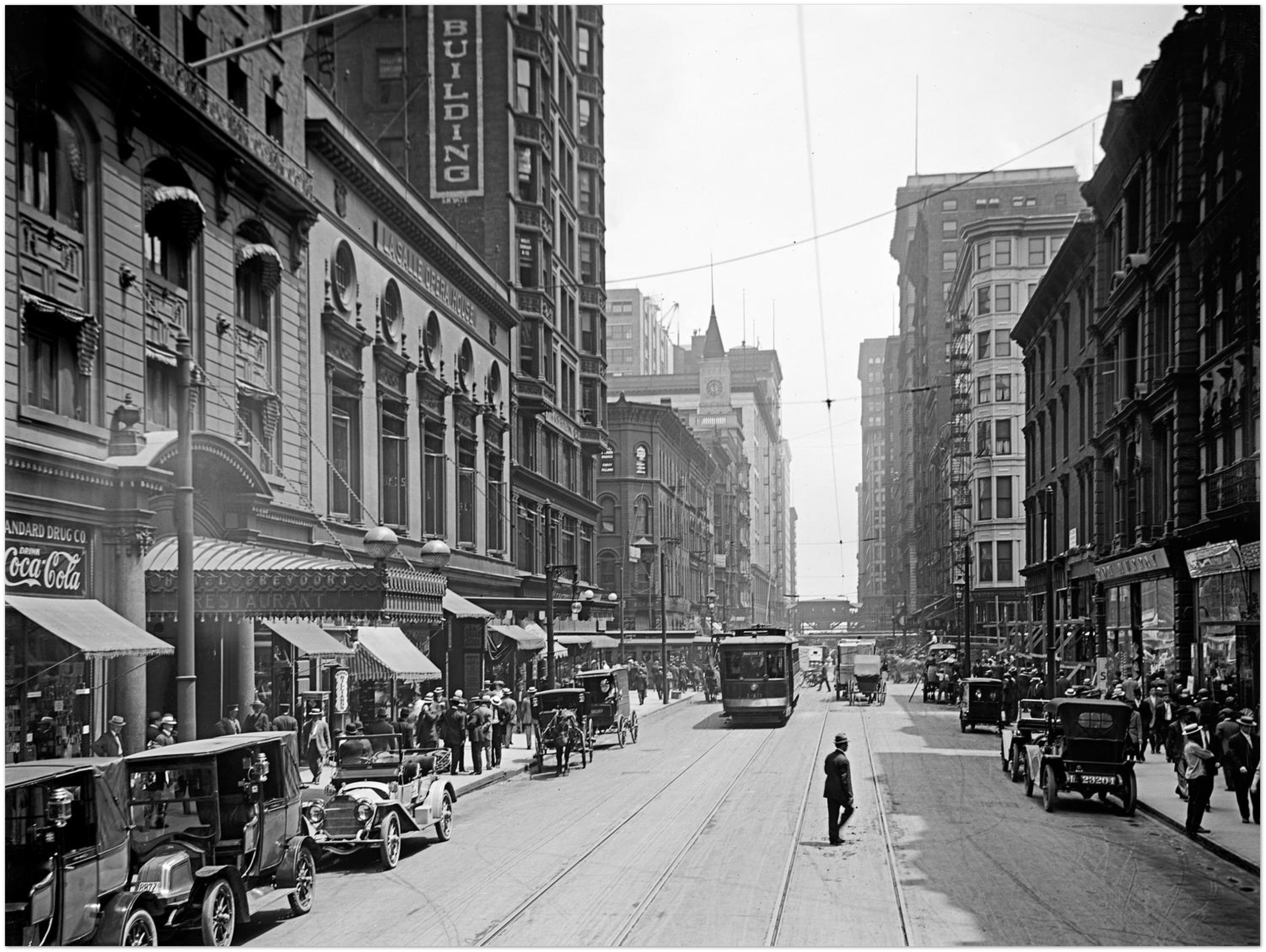Chicago  - Madison Street 1910 - Premium Matte Paper Poster