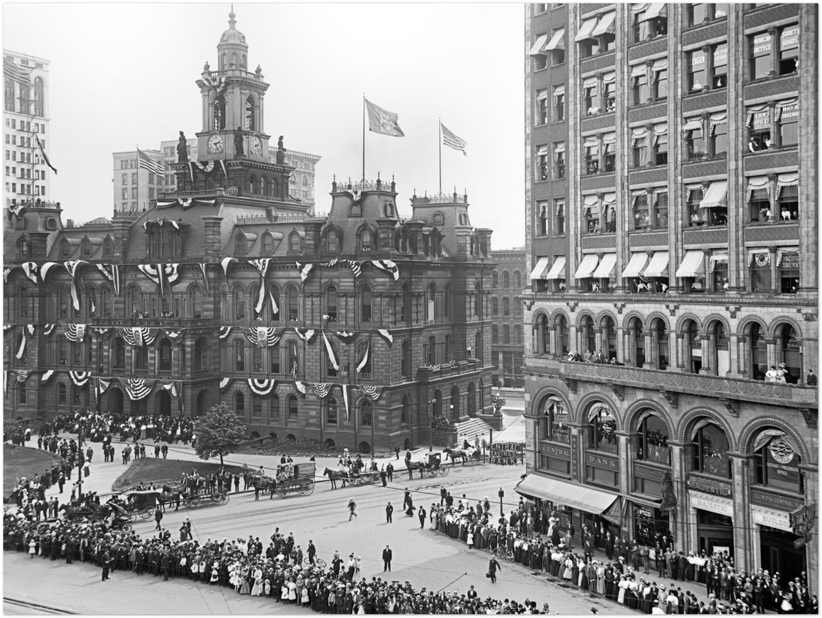 Detroit 1901 - Bicentennial Celebration at Campus Martius - Premium Matte Paper Poster