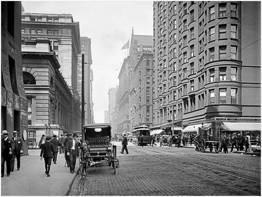 Chicago  - Dearborn Street, Great Northern Hotel 1907 - Premium Matte Paper Poster