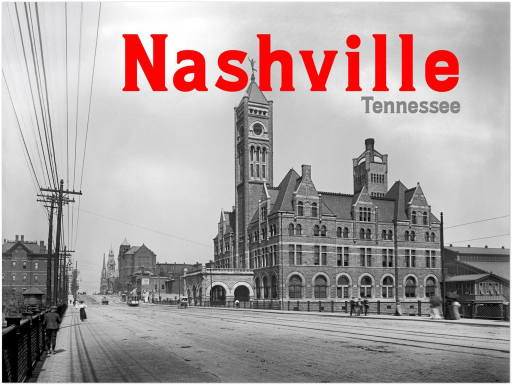 Nashville, Tennessee 1900 - Union Station - Premium Matte Paper Poster