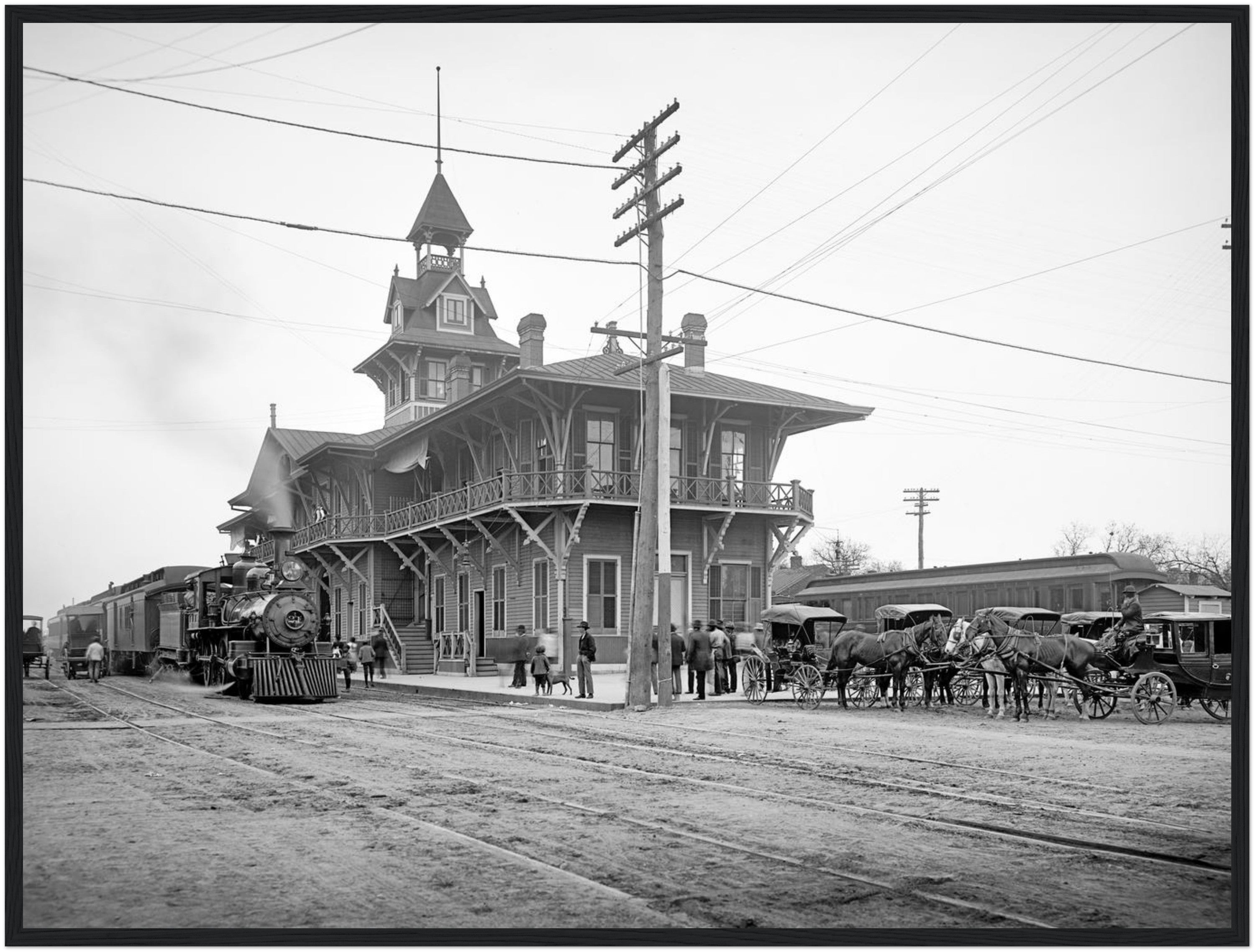 Pensacola, Florida, 1900 – Louisville and Nashville Railway Station - wooden framed posters