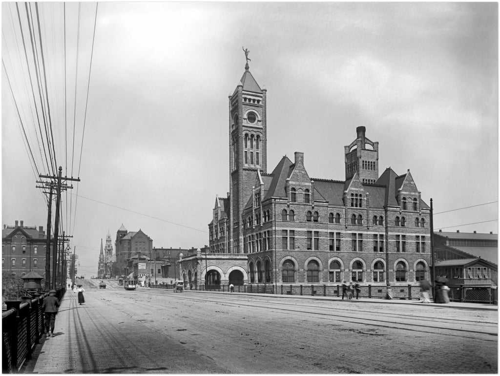 Nashville, Tennessee 1900 - Union Station - Premium Matte Paper Poster