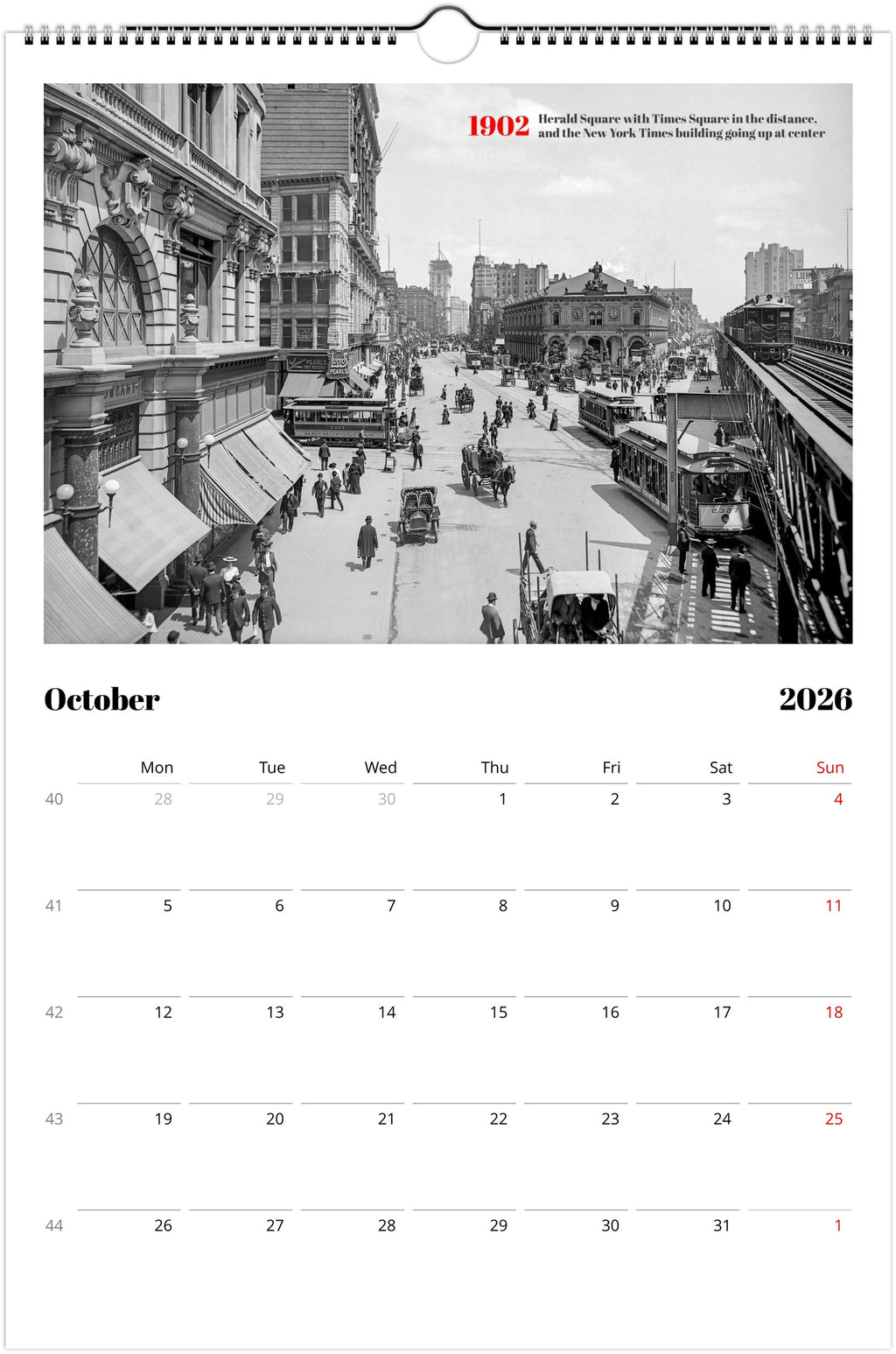Historic New York - Wall calendar 2026